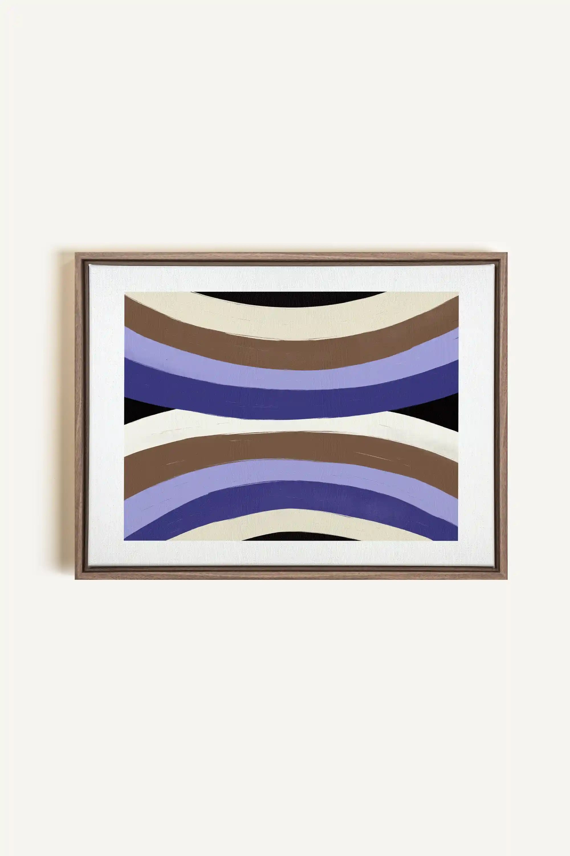 FLOW OF SHADES, Artwork on stretched canvas, framed in Brown Oak