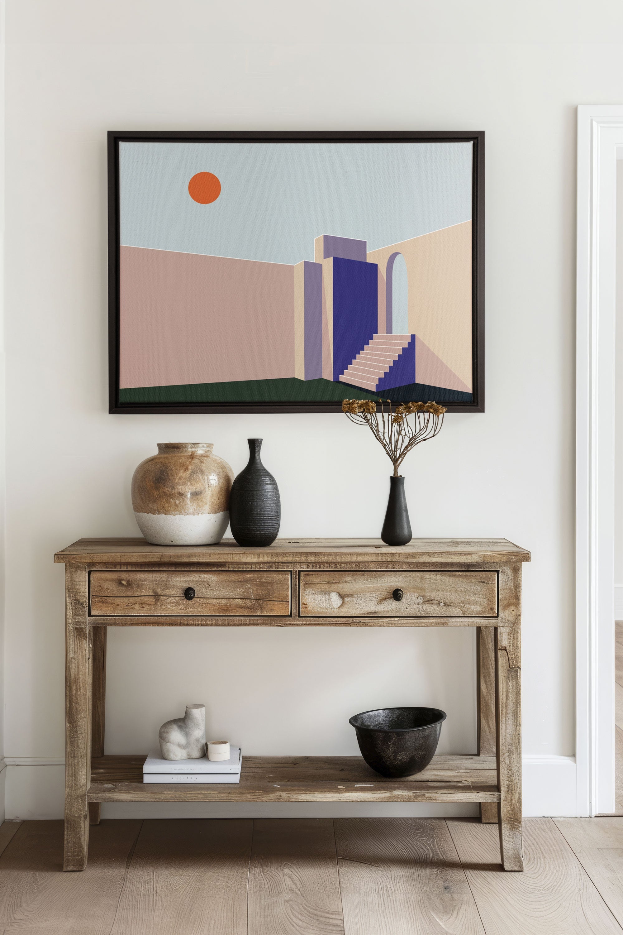 OLEKA CANVAS - GÉOMÉTRIE, Oeuvre sur toile étirée, encadré Noir