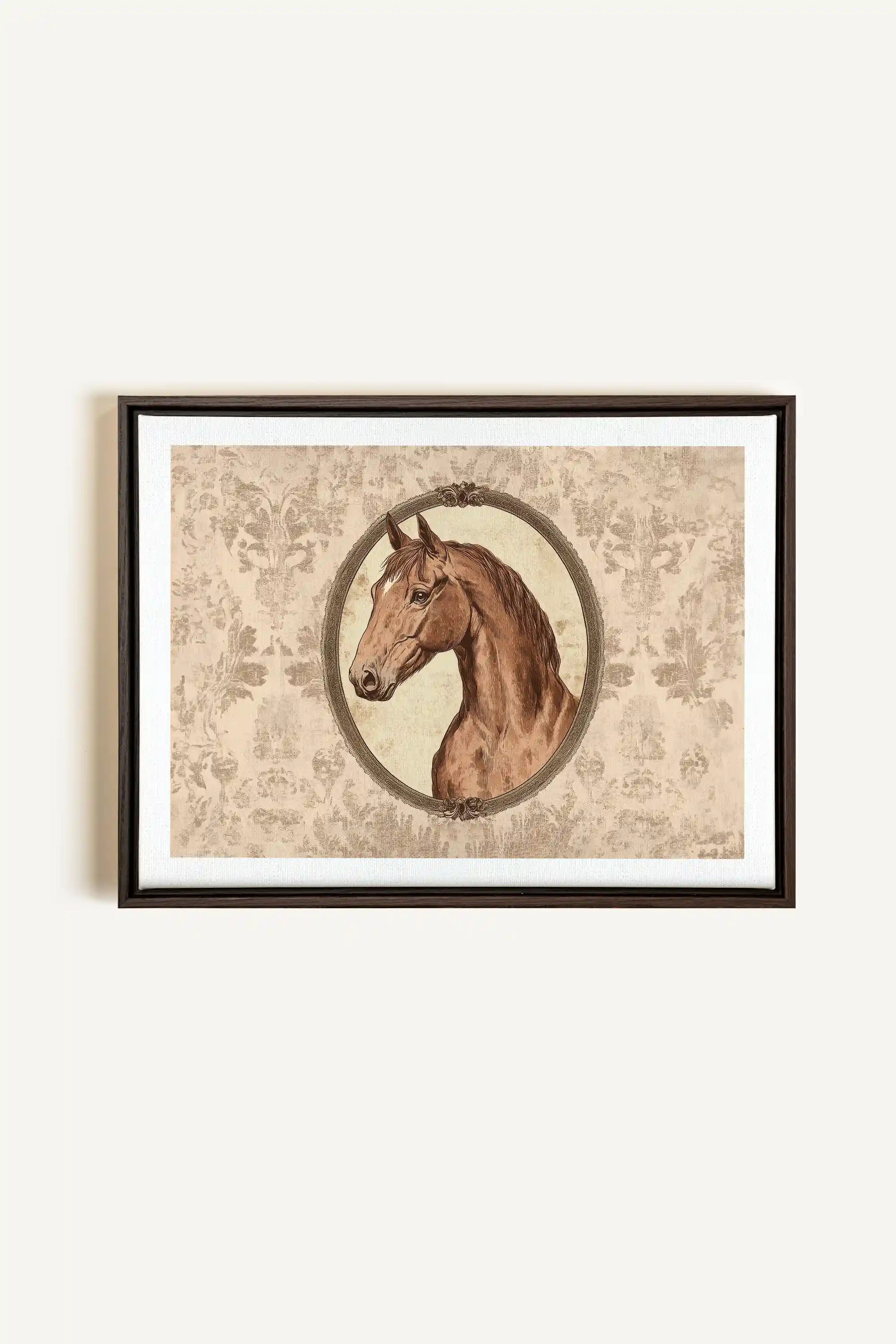 GRÂCE ROYALE, Oeuvre sur toile étirée, encadré Brun Noyer