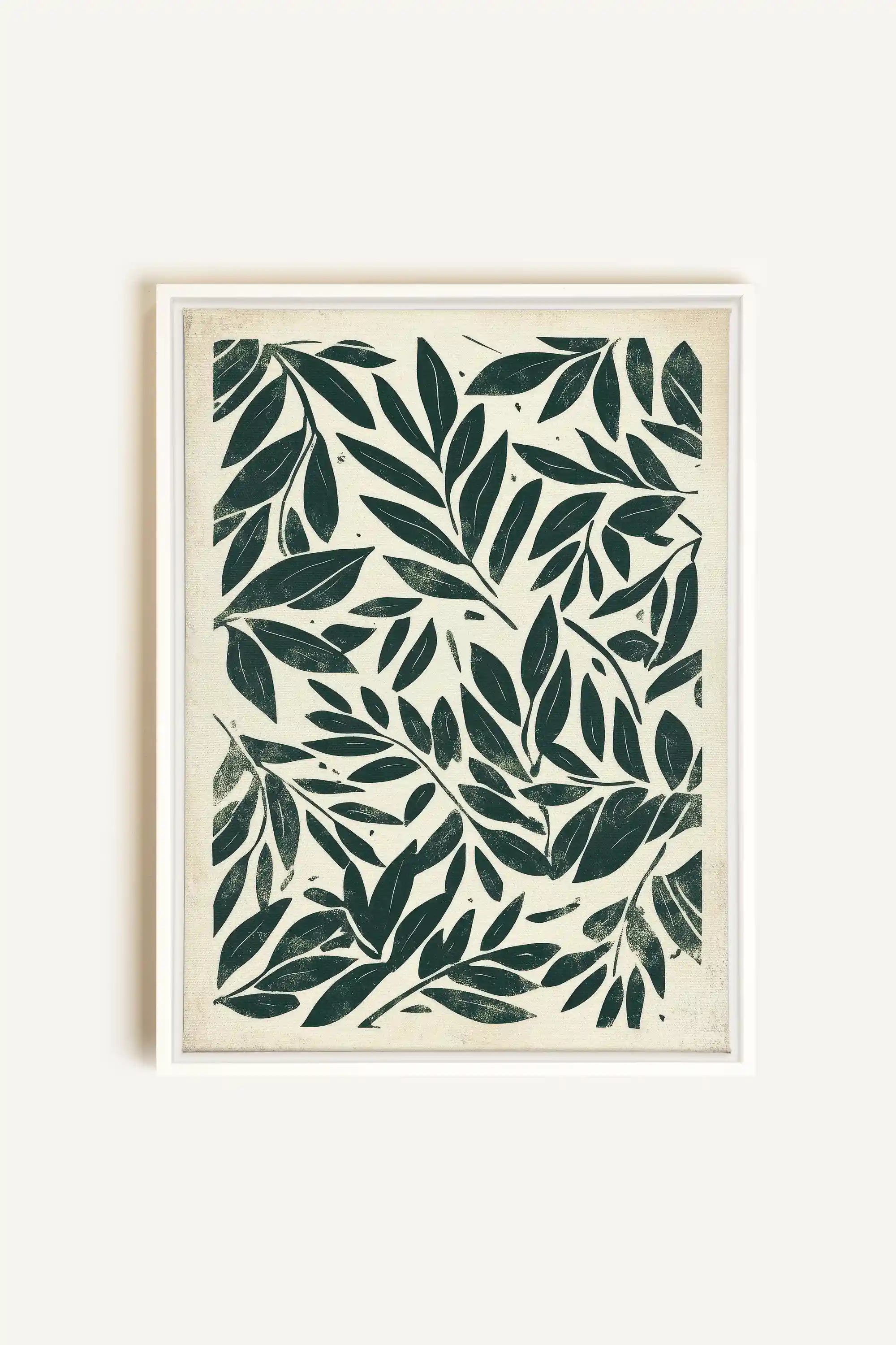 HERITAGE GREENERY, Artwork on stretched canvas, framed in white