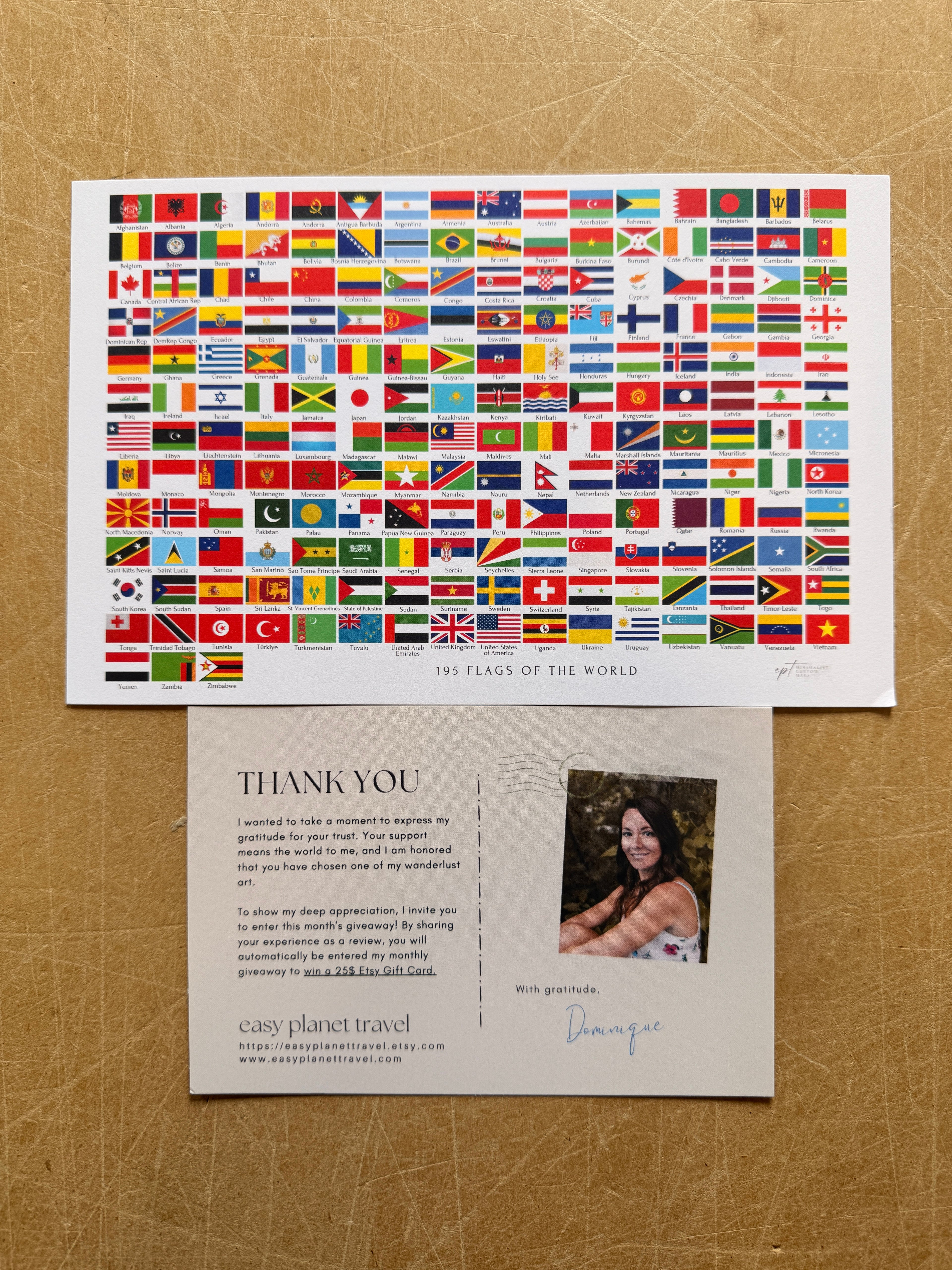 Carte drapeau + merci