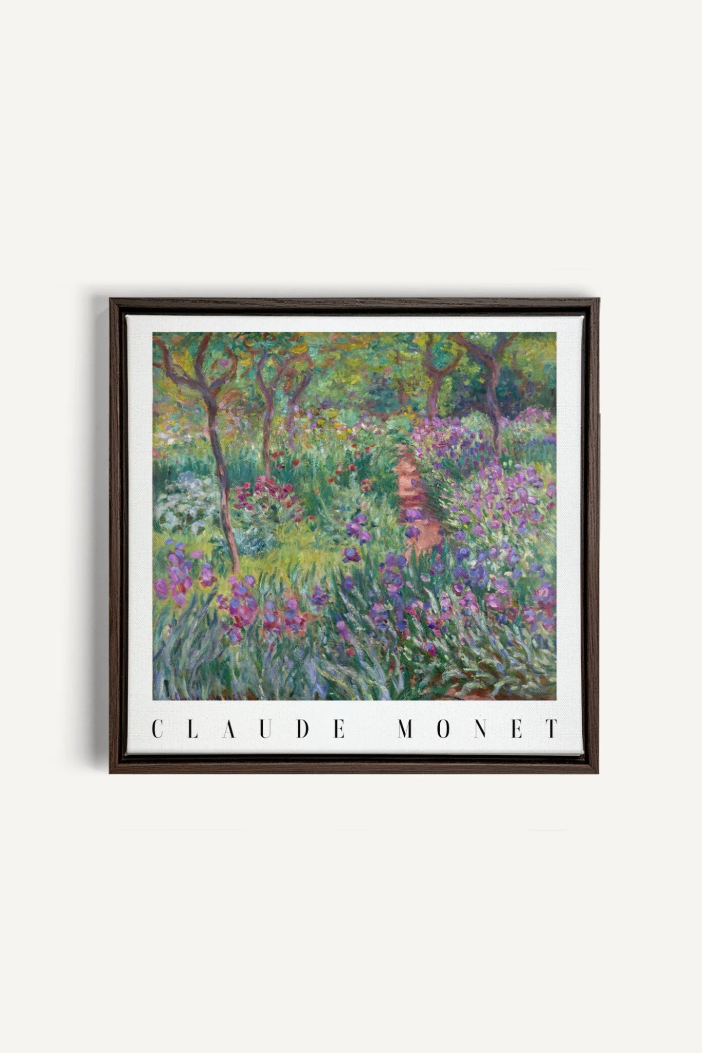 IRIS PATH, Work on stretched canvas, framed Walnut Brown