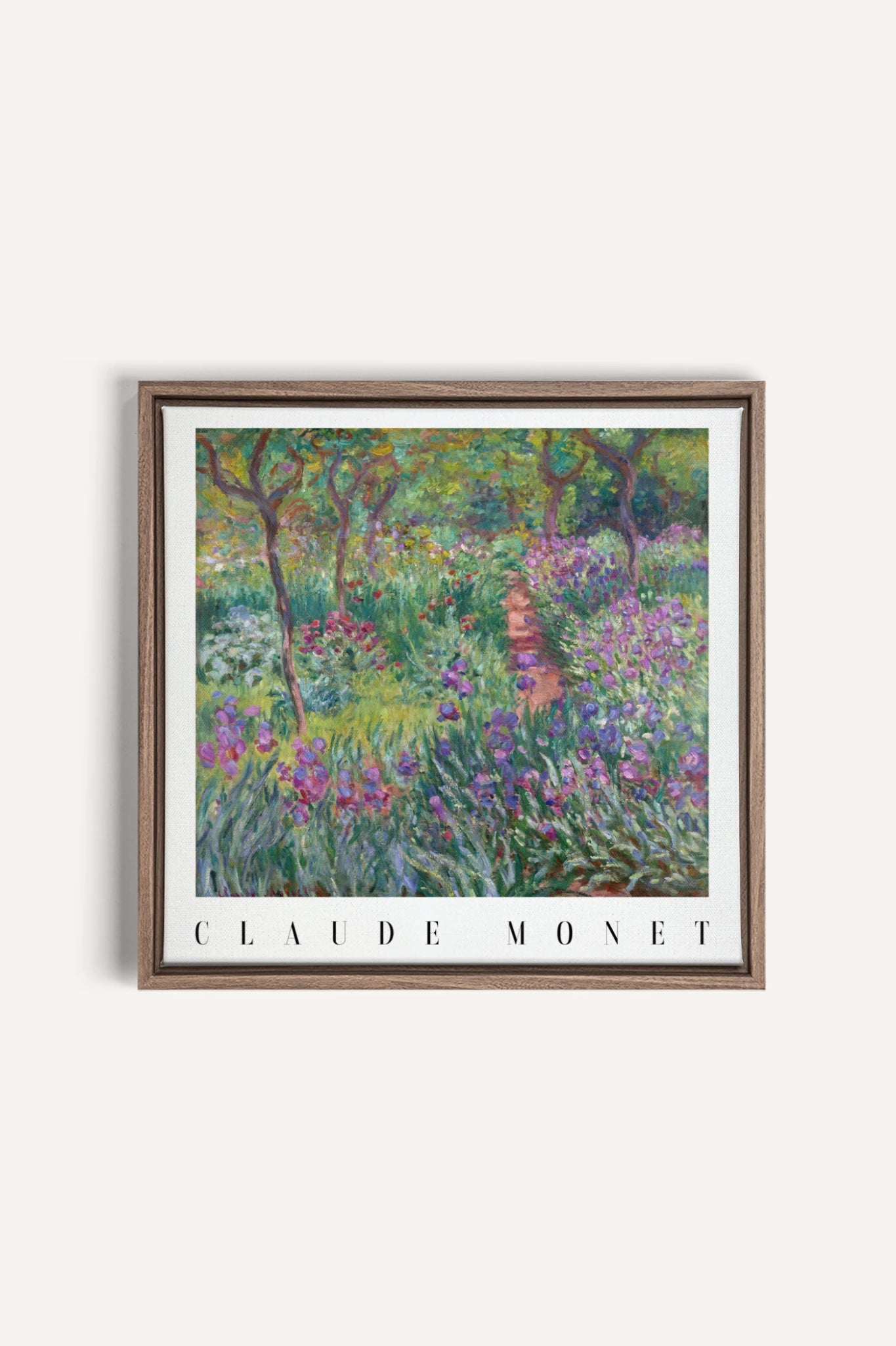 IRIS PATH, Oeuvre sur toile étirée, encadré Brun Chêne