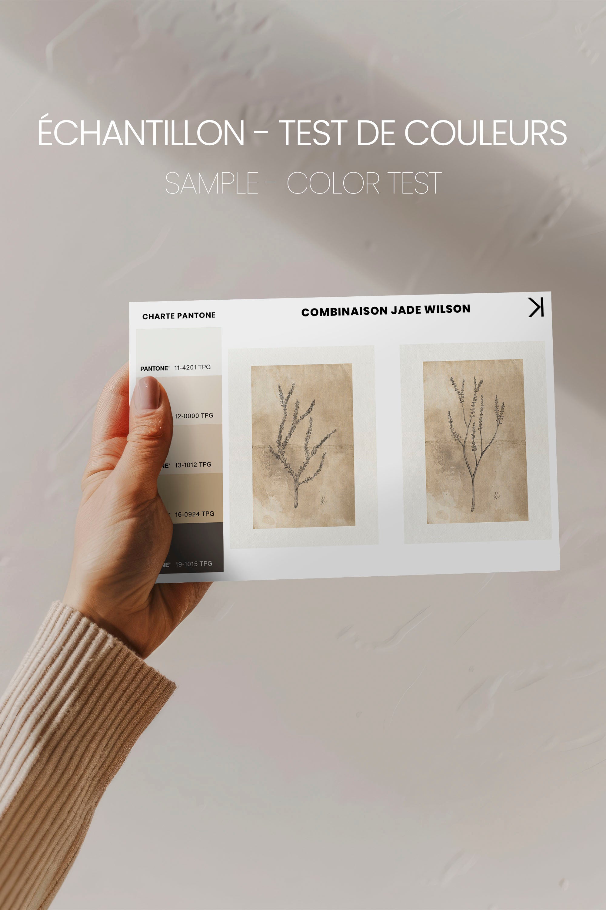 OLEKA CANVAS - COMBINAISON JADE WILSON, 2 Oeuvres sur toile étirée, encadré Blanc