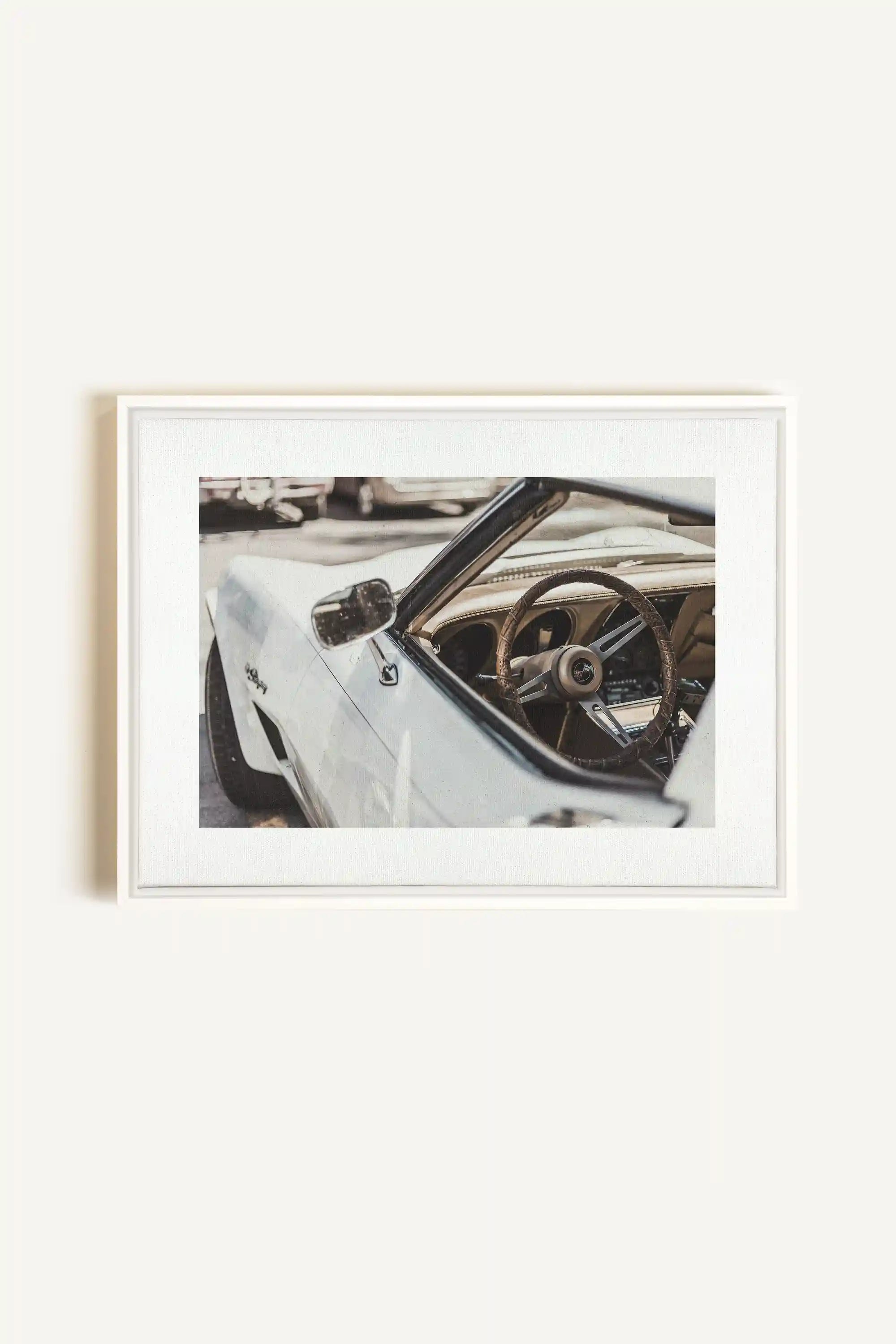 LUXURY RIDE, Artwork on stretched canvas, framed in white