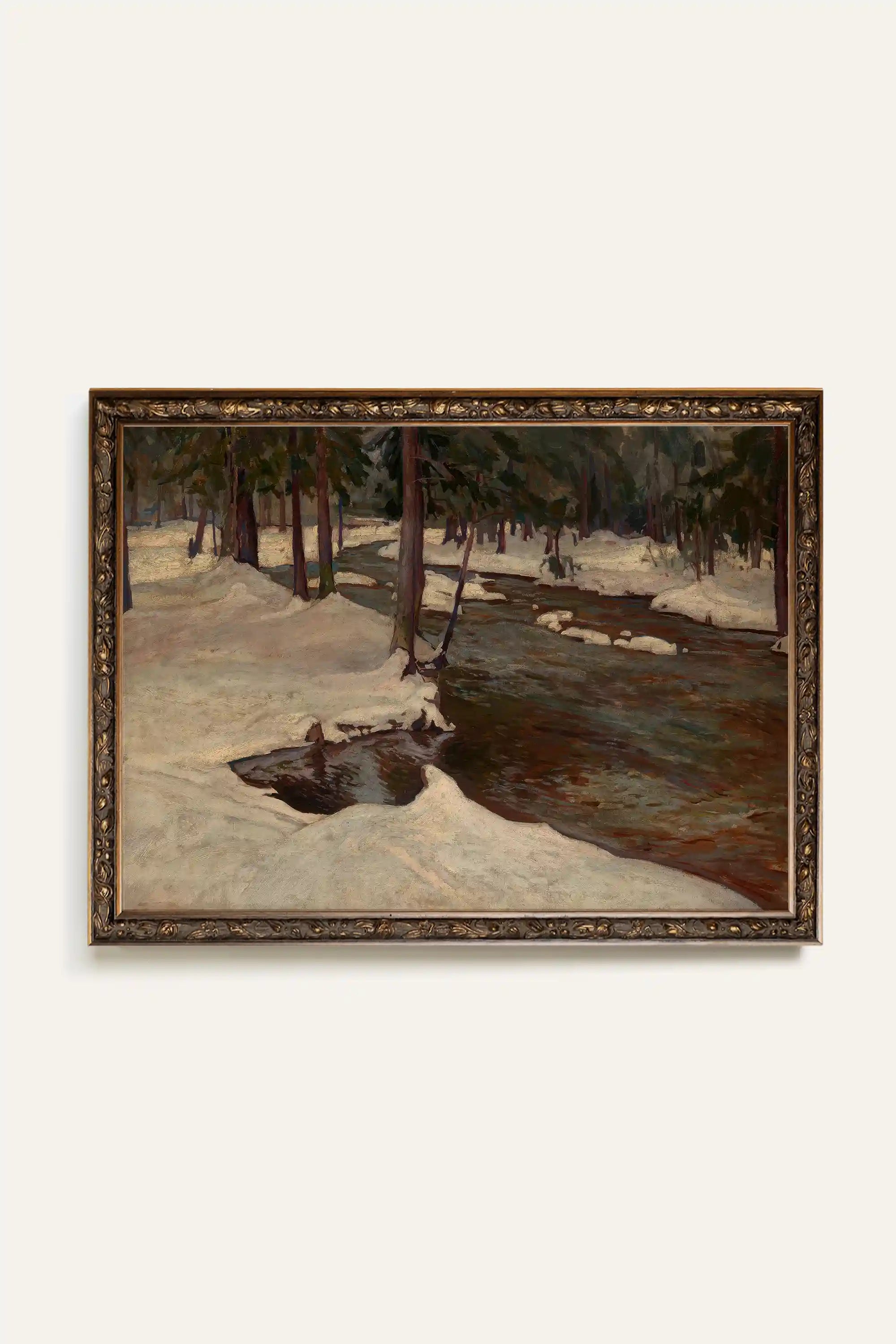 MELTING STREAM, Oeuvre sur toile étirée, encadré Vintage Bronze