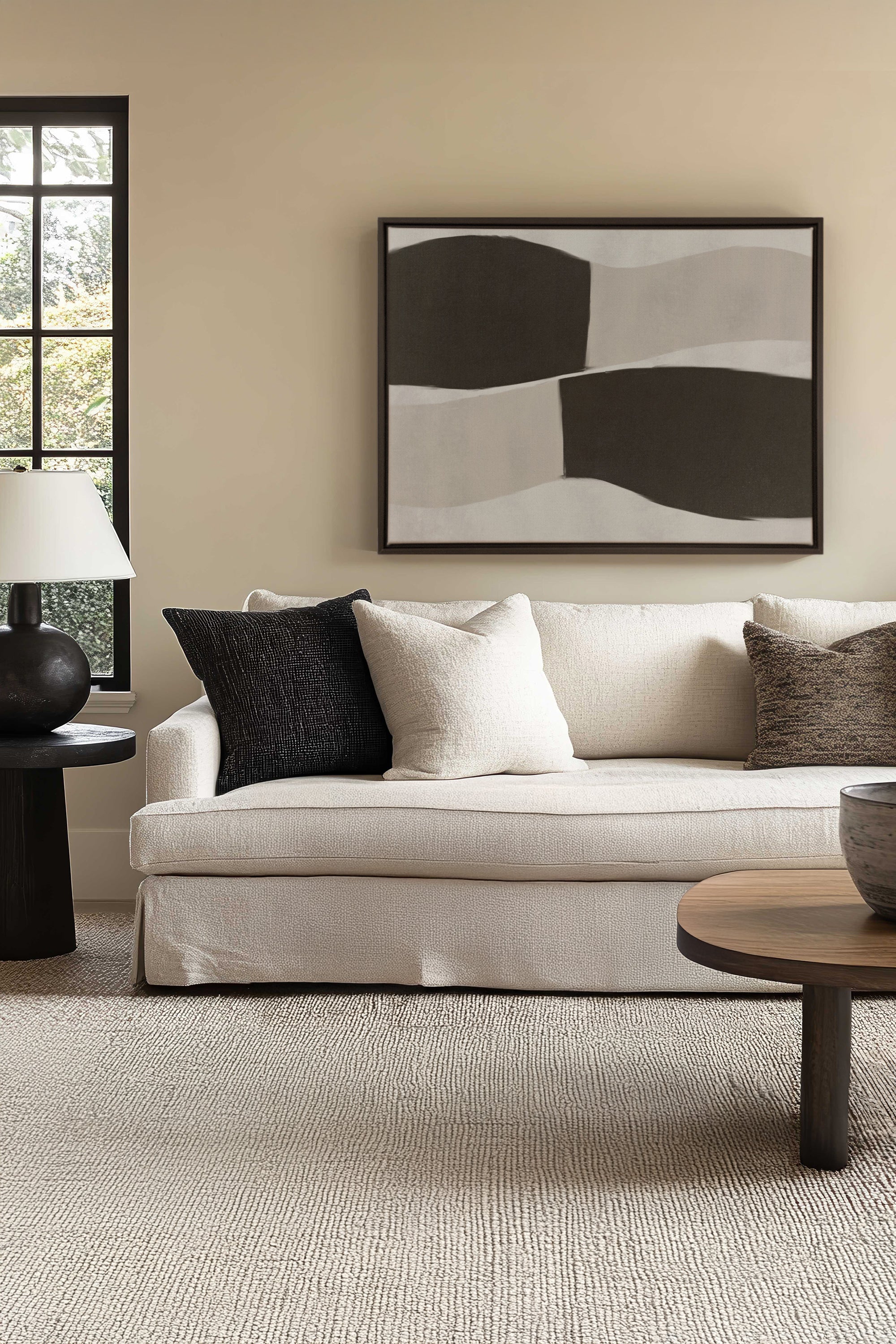 OLEKA CANVAS - MIRROR, Oeuvre sur toile étirée, encadré Noir