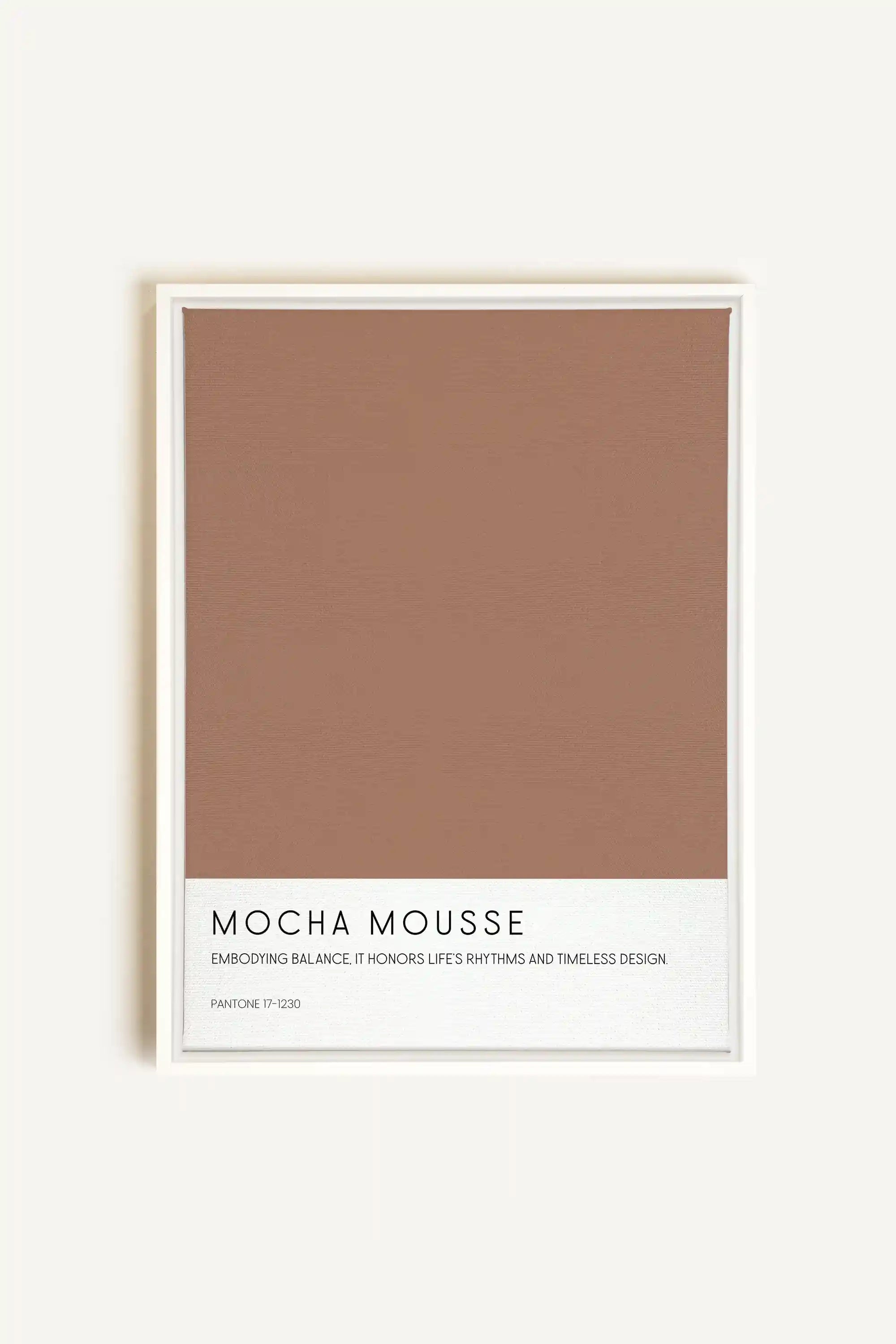 MOCHA MOUSSE, Oeuvre sur toile étirée, encadré Blanc