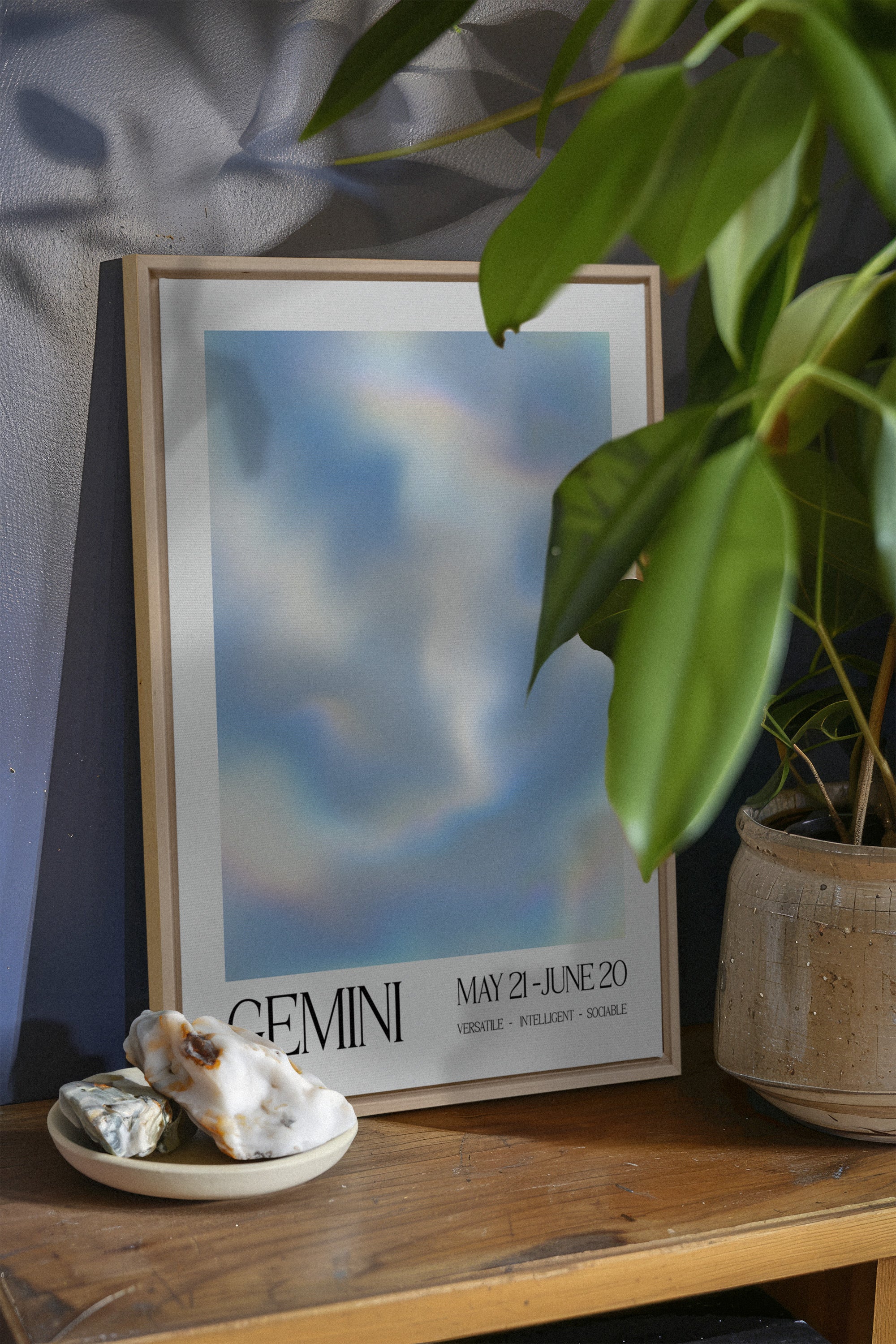 OLEKA CANVAS - GEMINI, Oeuvre sur toile étirée, encadré Naturel Clair