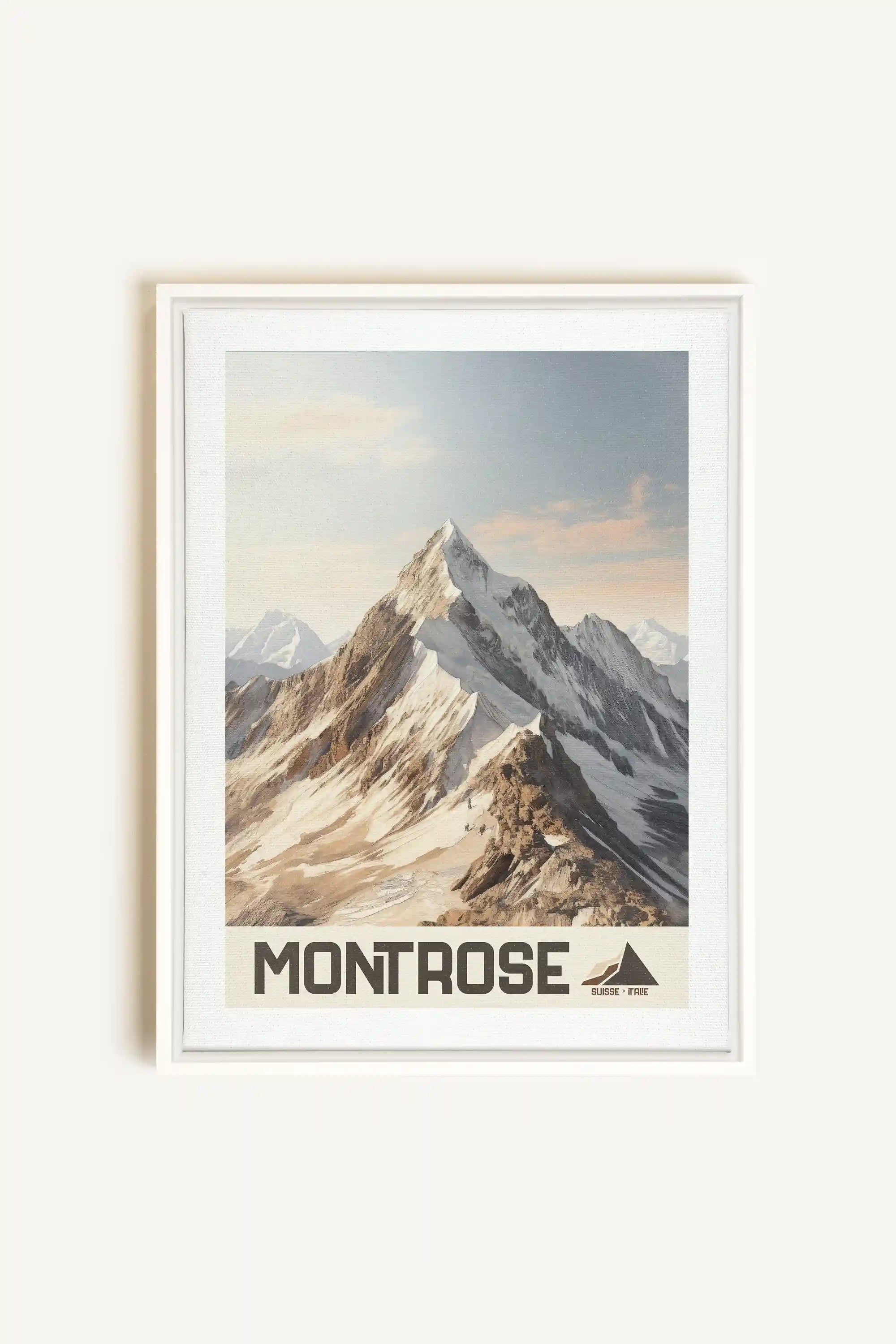 MONT ROSE, Artwork on stretched canvas, framed in white