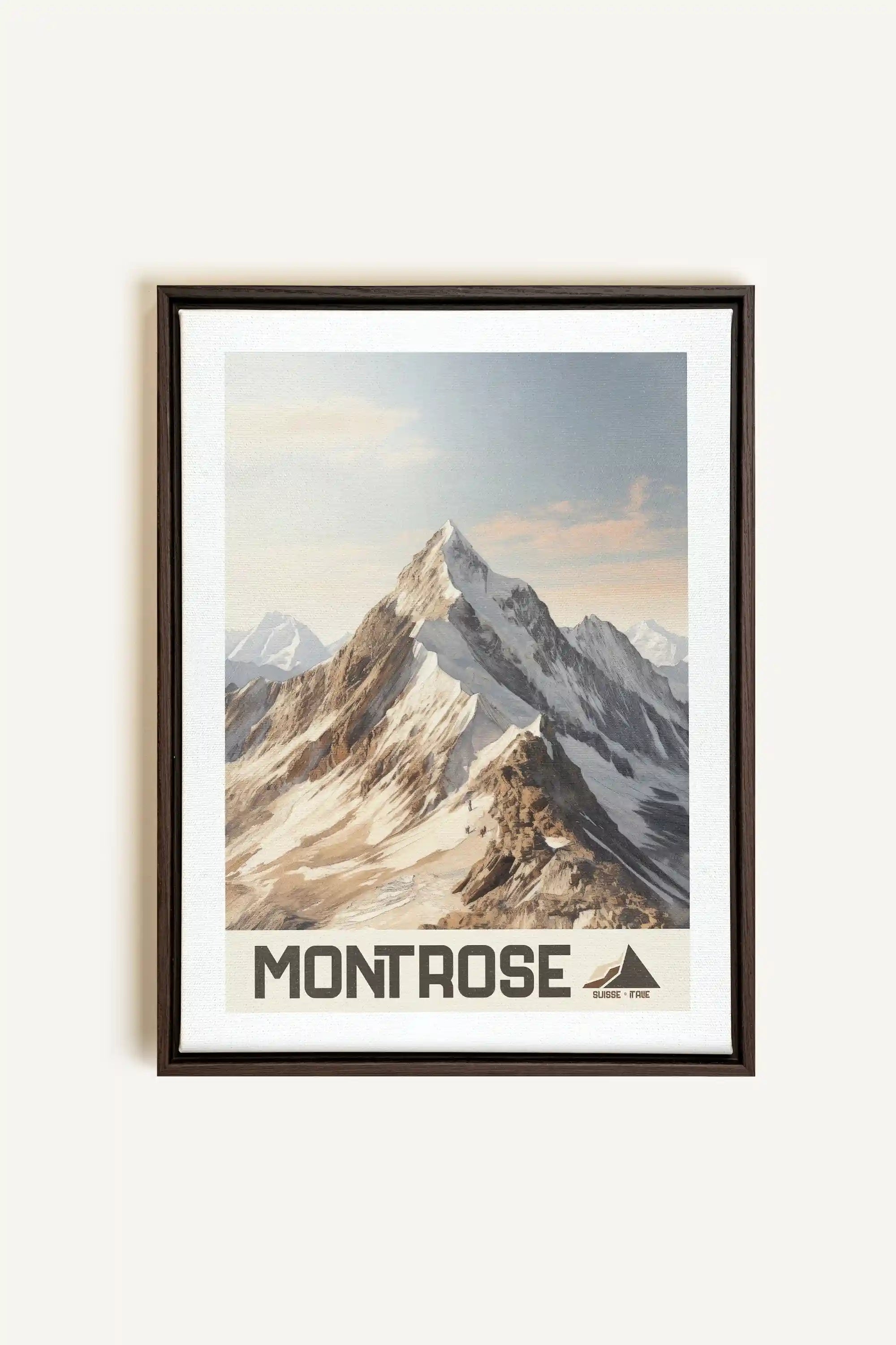 MONT ROSE, Artwork on stretched canvas, framed in Walnut Brown