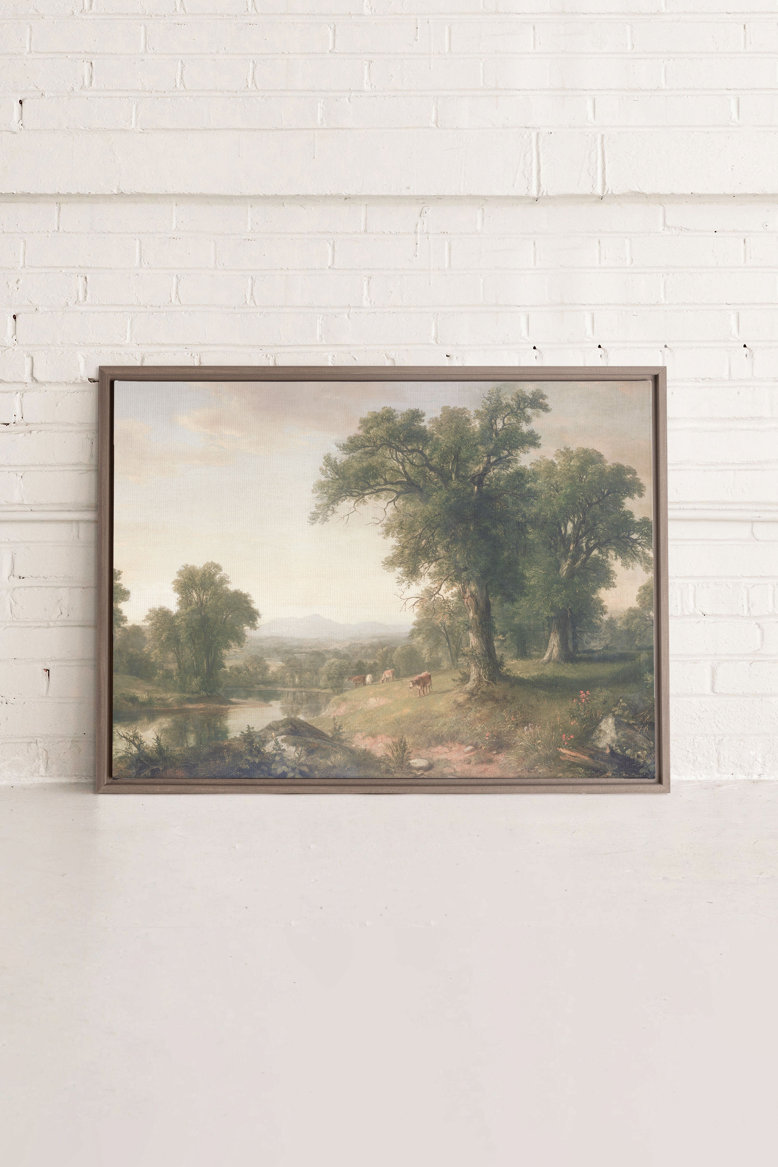 OLEKA CANVAS - BREATHER, Oeuvre sur toile étirée, encadré Brun Chêne