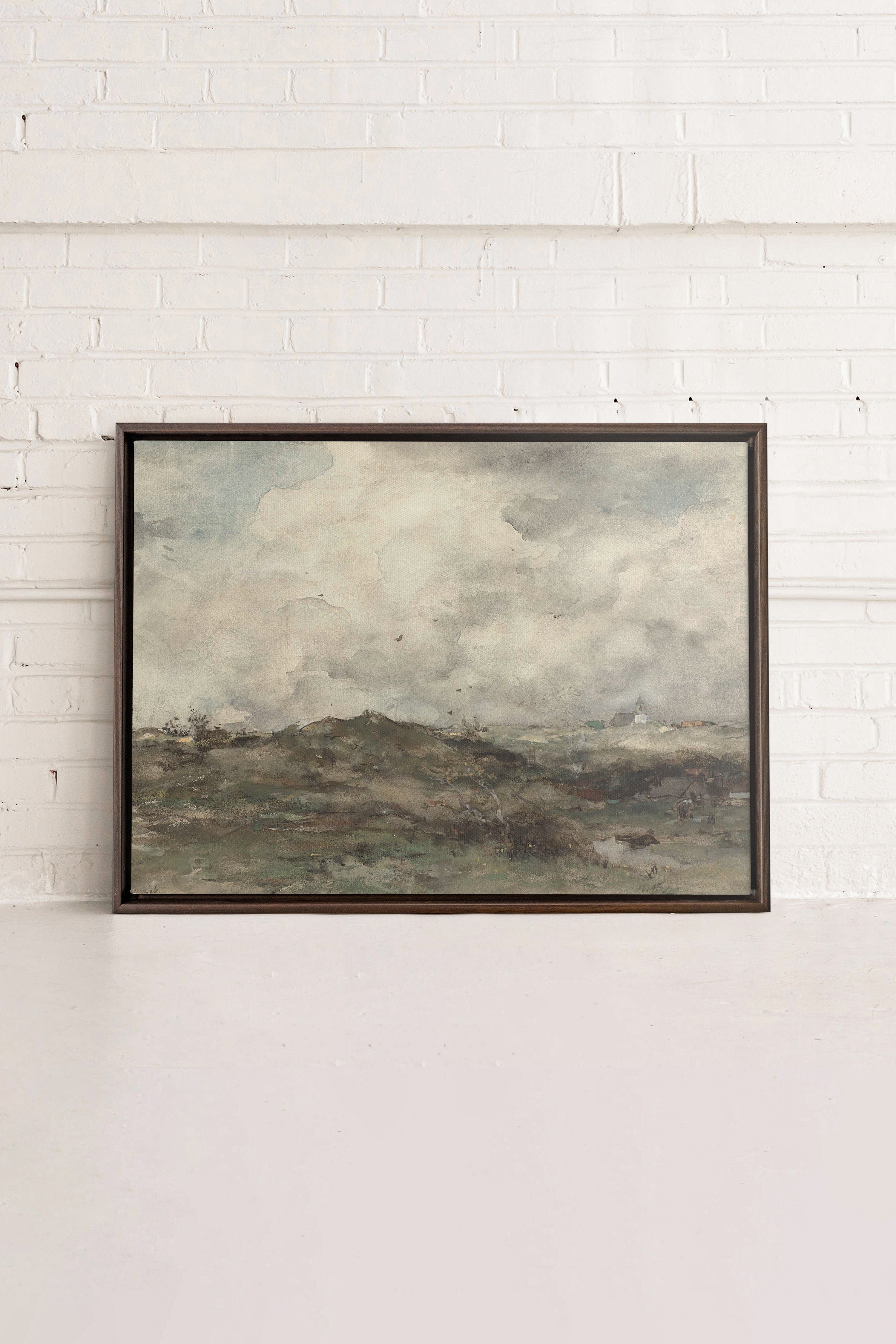 OLEKA CANVAS - SHORELINE, Oeuvre sur toile étirée, encadré Brun Noyer