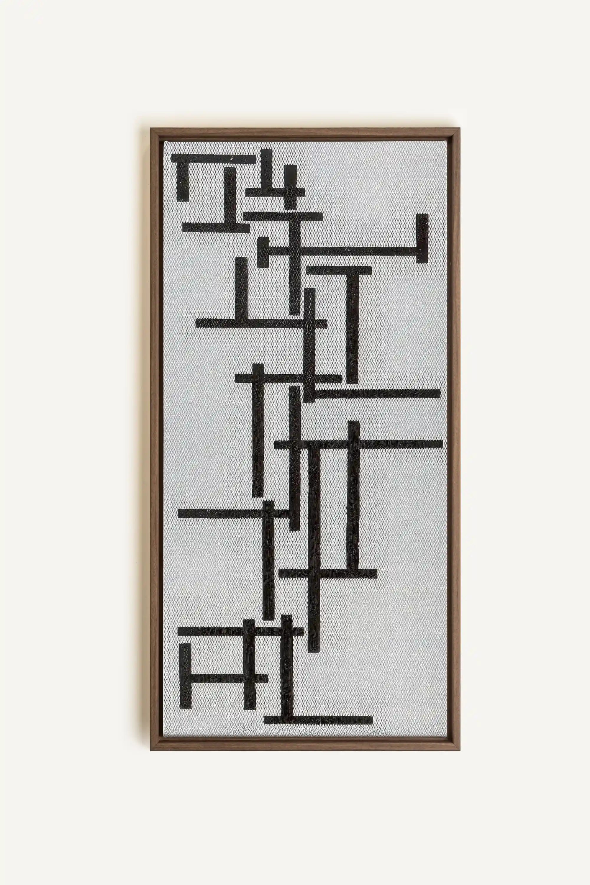 CONSCIOUS BLACK, Artwork on stretched canvas, framed in Oak Brown