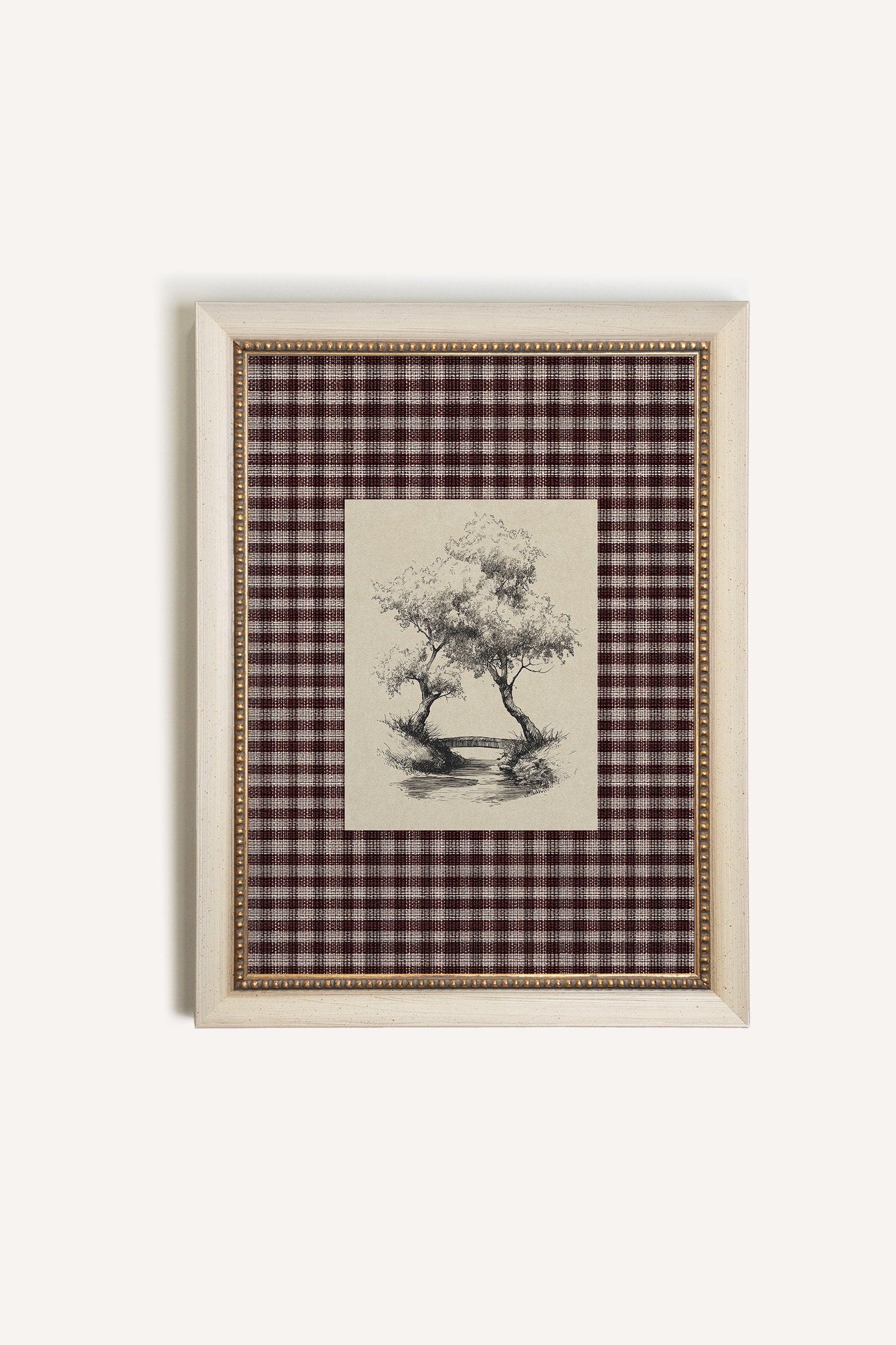 BETWEEN THE TREES, Artwork on rigid canvas, signature frame by Atelier Dansereau