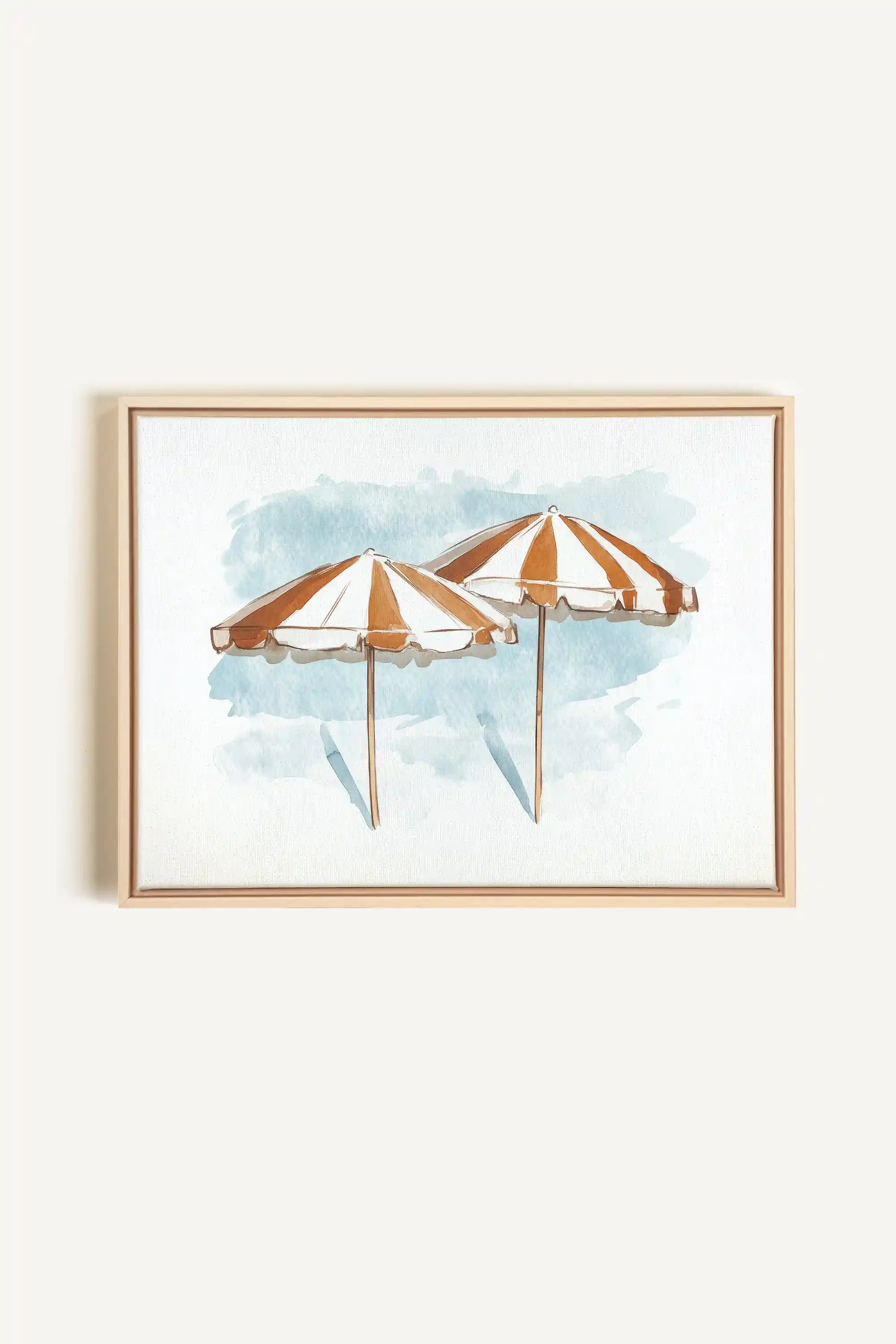 OCEAN SHADE, Oeuvre sur toile étirée, encadré Naturel Clair