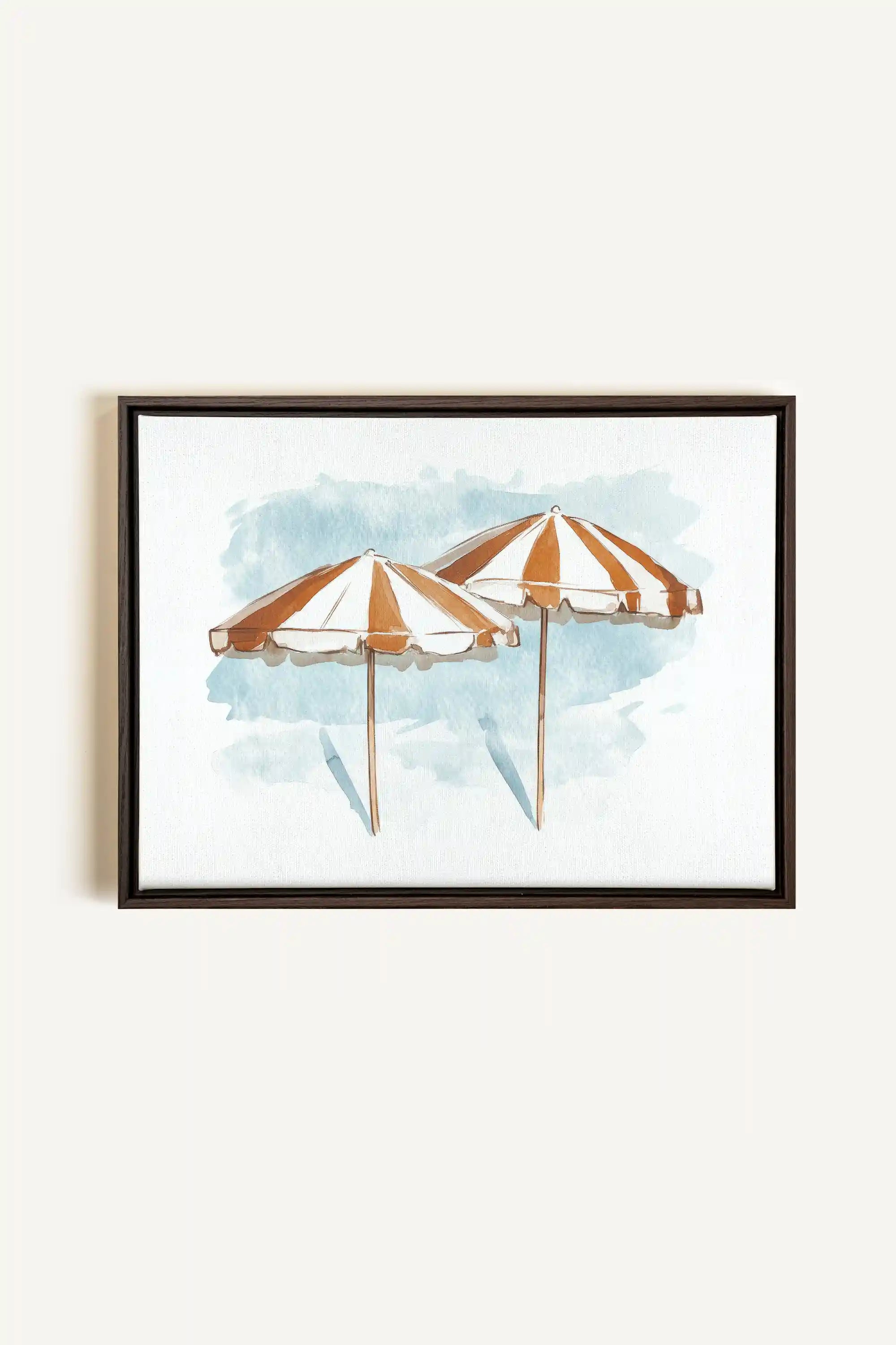 OCEAN SHADE, Oeuvre sur toile étirée, encadré Brun Noyer