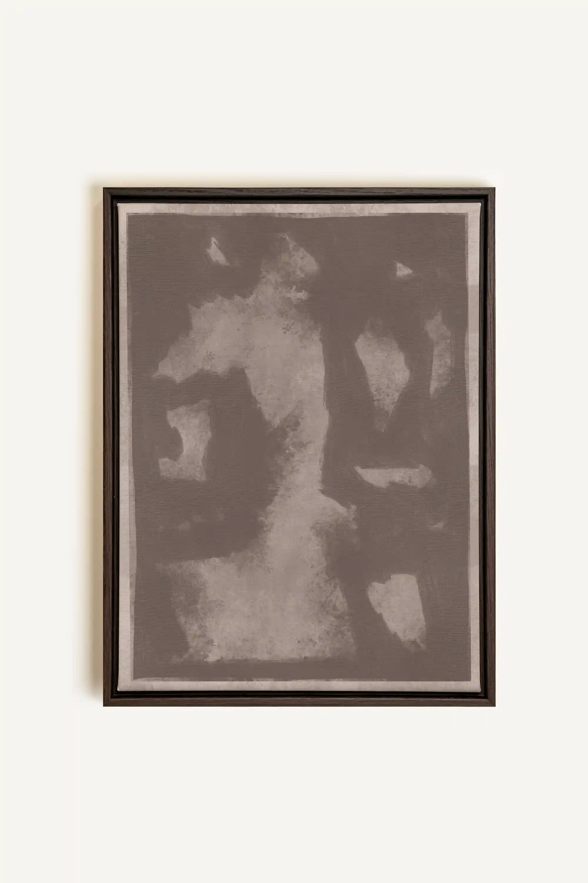 OMBRE MURALE, Oeuvre sur toile étirée, encadré Brun Noyer