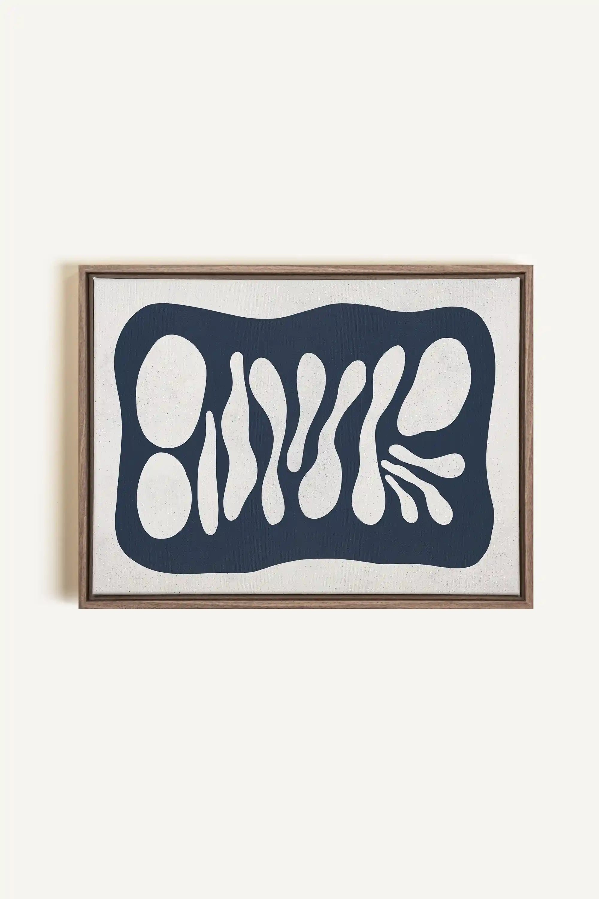 ONDE CRÉATIVE, Artwork on stretched canvas, framed in Brown Oak