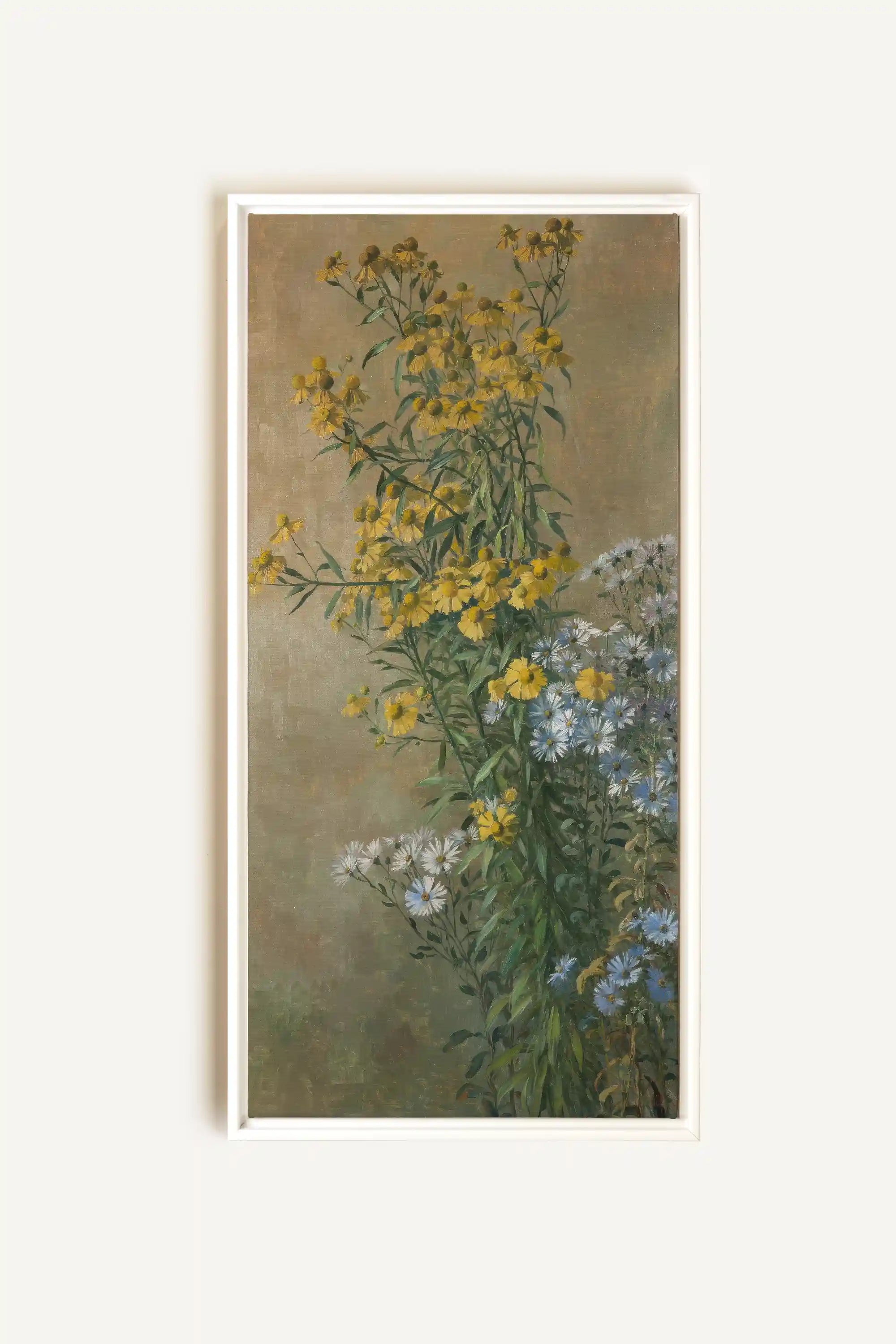 OR DES CHAMPS, Oeuvre sur toile étirée, encadré Blanc