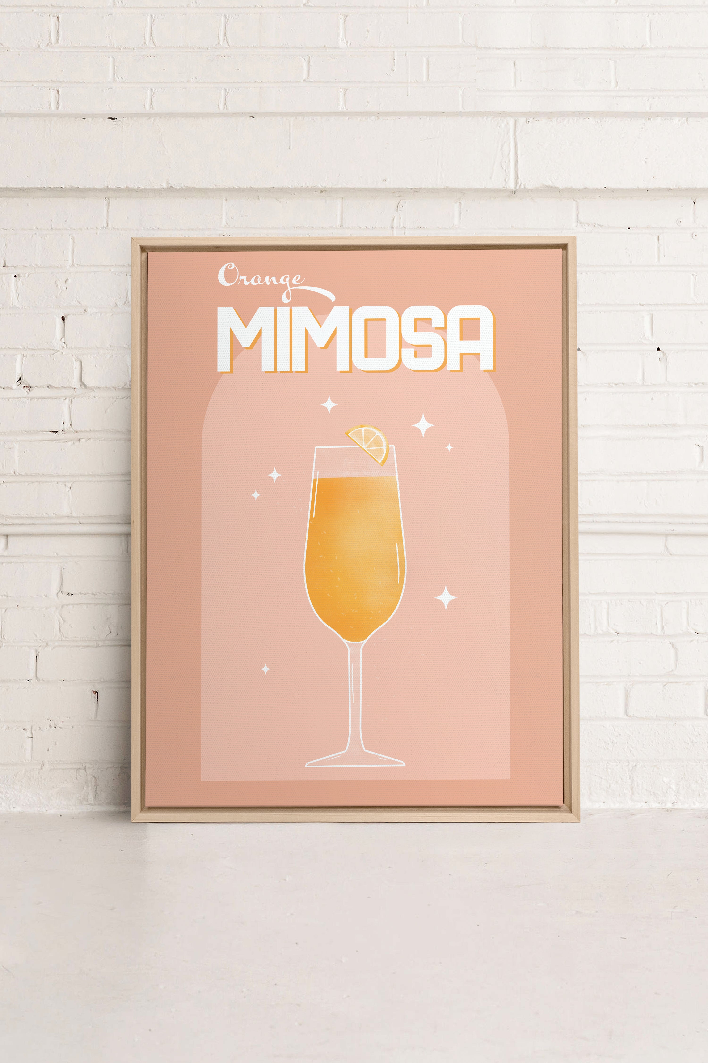 ORANGE MIMOSA, Oeuvre sur toile étirée, encadré Naturel Clair