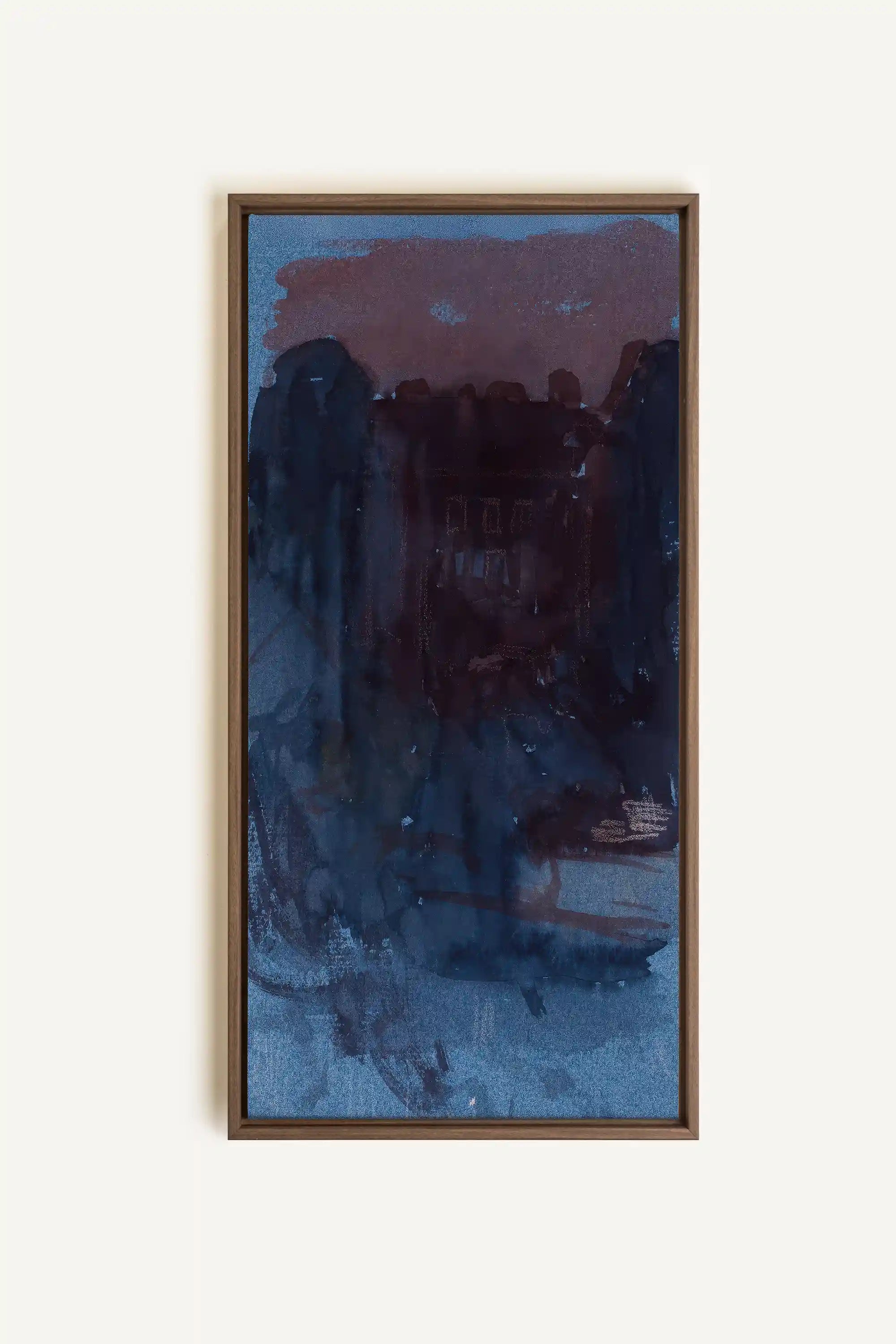 BURNT NIGHTFALL, Oeuvre sur toile étirée, encadré Brun Chêne