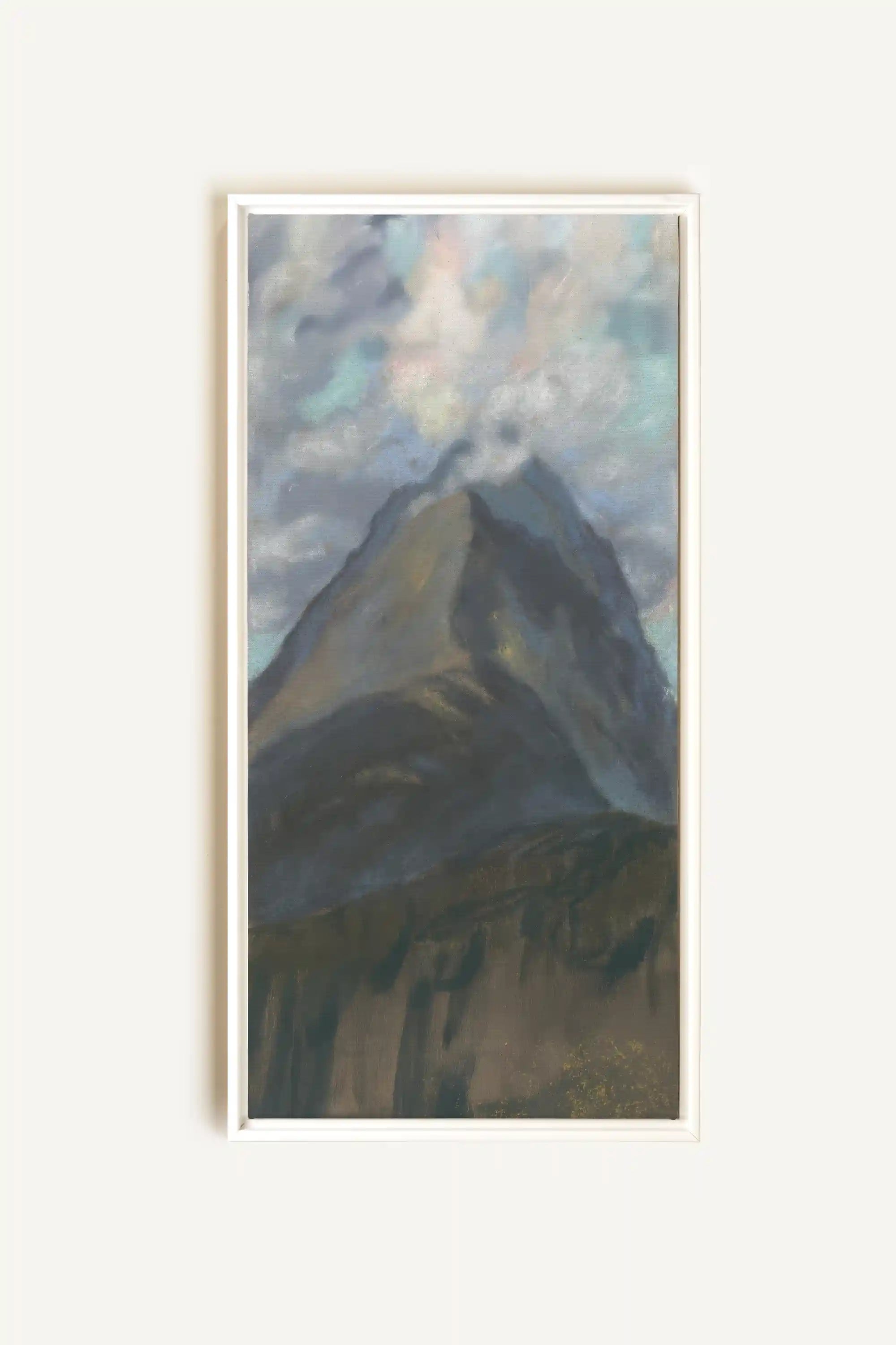 CLOUDED SPIRIT, Artwork on stretched canvas, framed in white