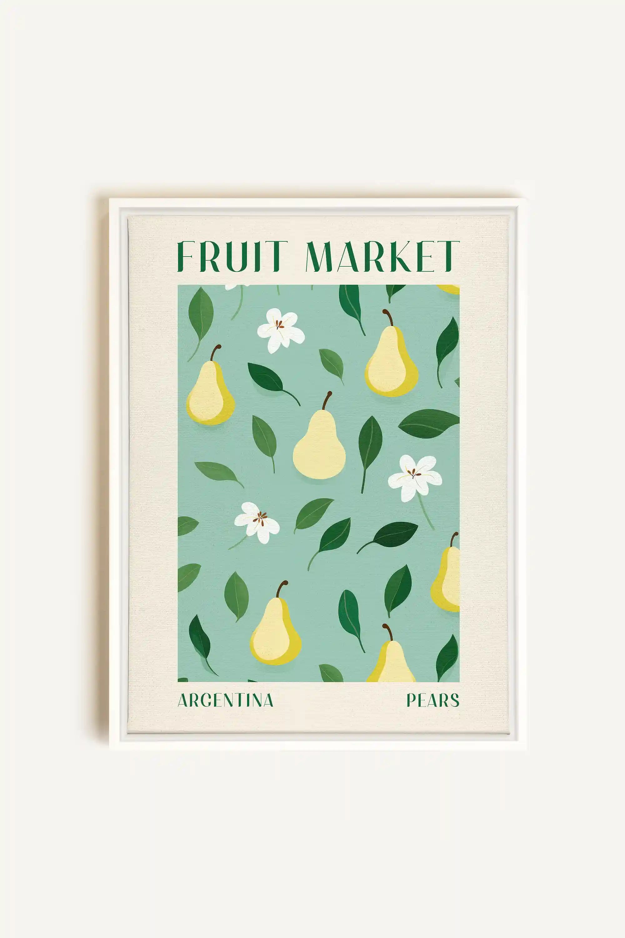 PEARS, Oeuvre sur toile étirée, encadré Blanc