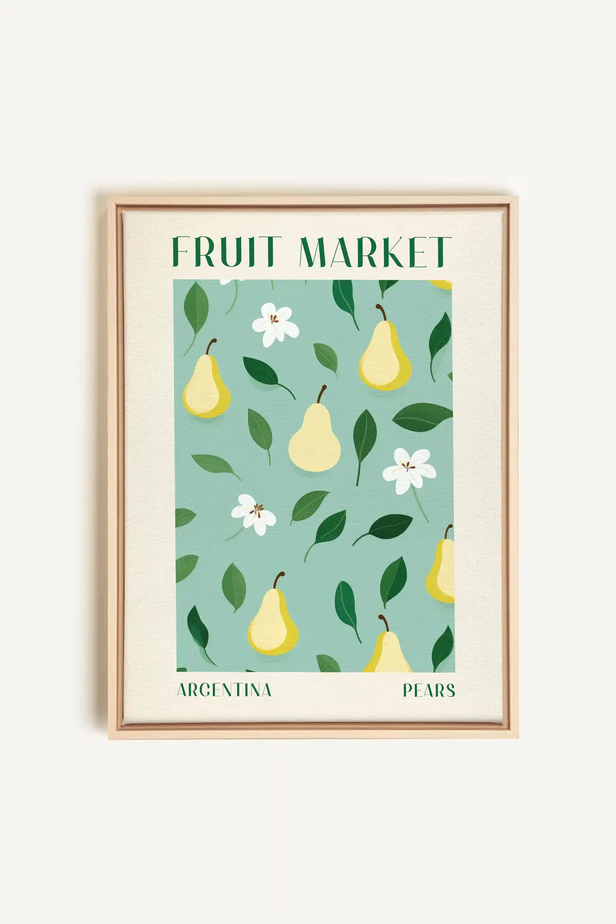 PEARS, Artwork on stretched canvas, framed Natural Light