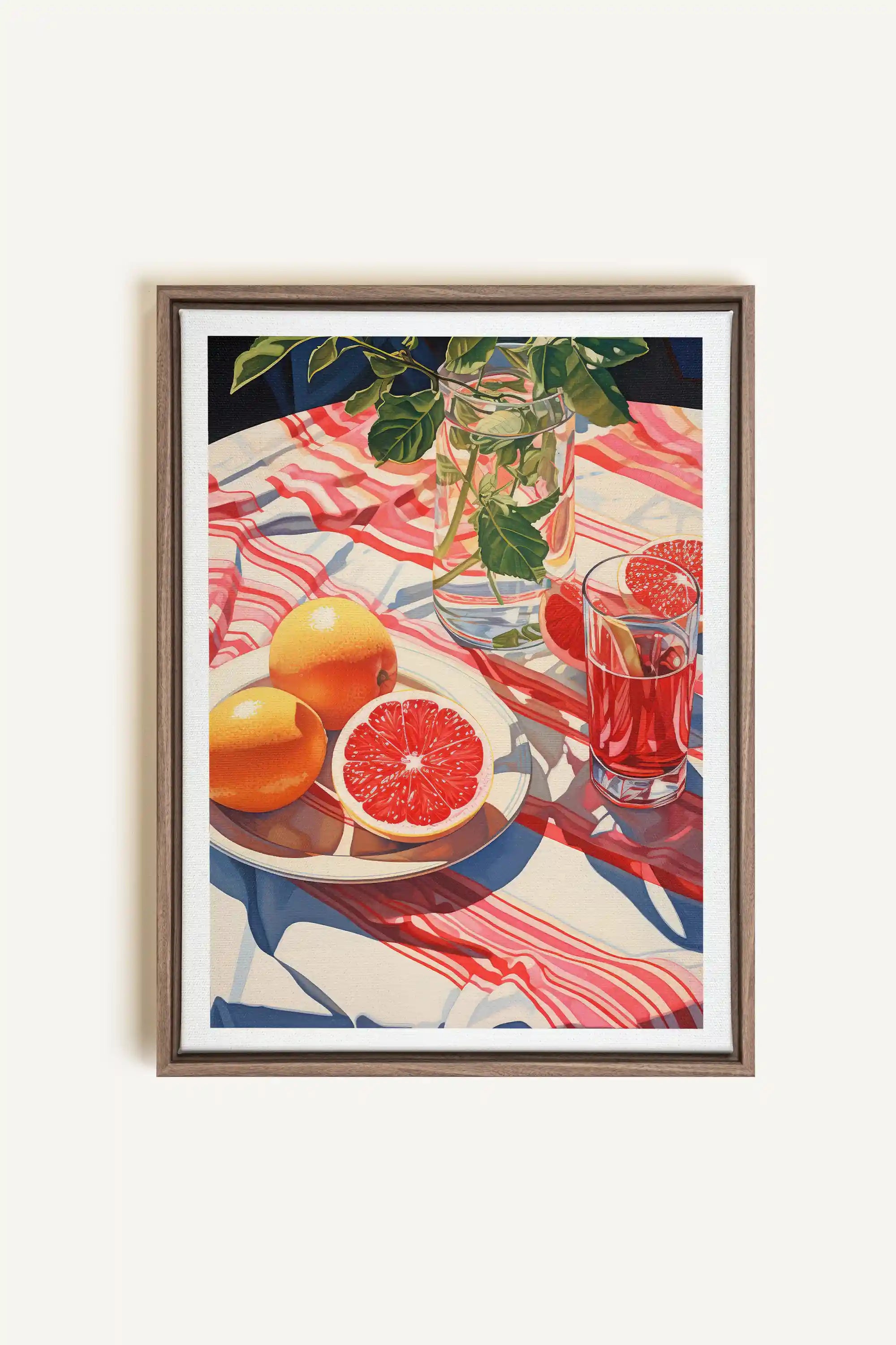 PICNIC HAVEN, Oeuvre sur toile étirée, encadré Brun Chêne