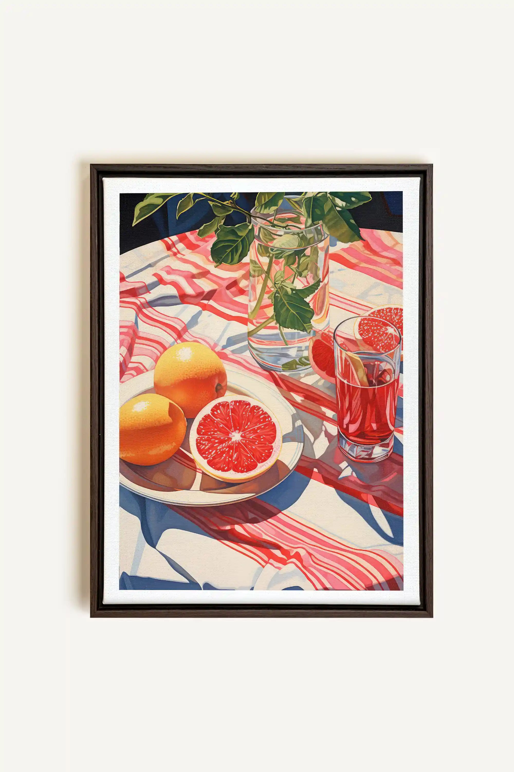 PICNIC HAVEN, Oeuvre sur toile étirée, encadré Brun Noyer