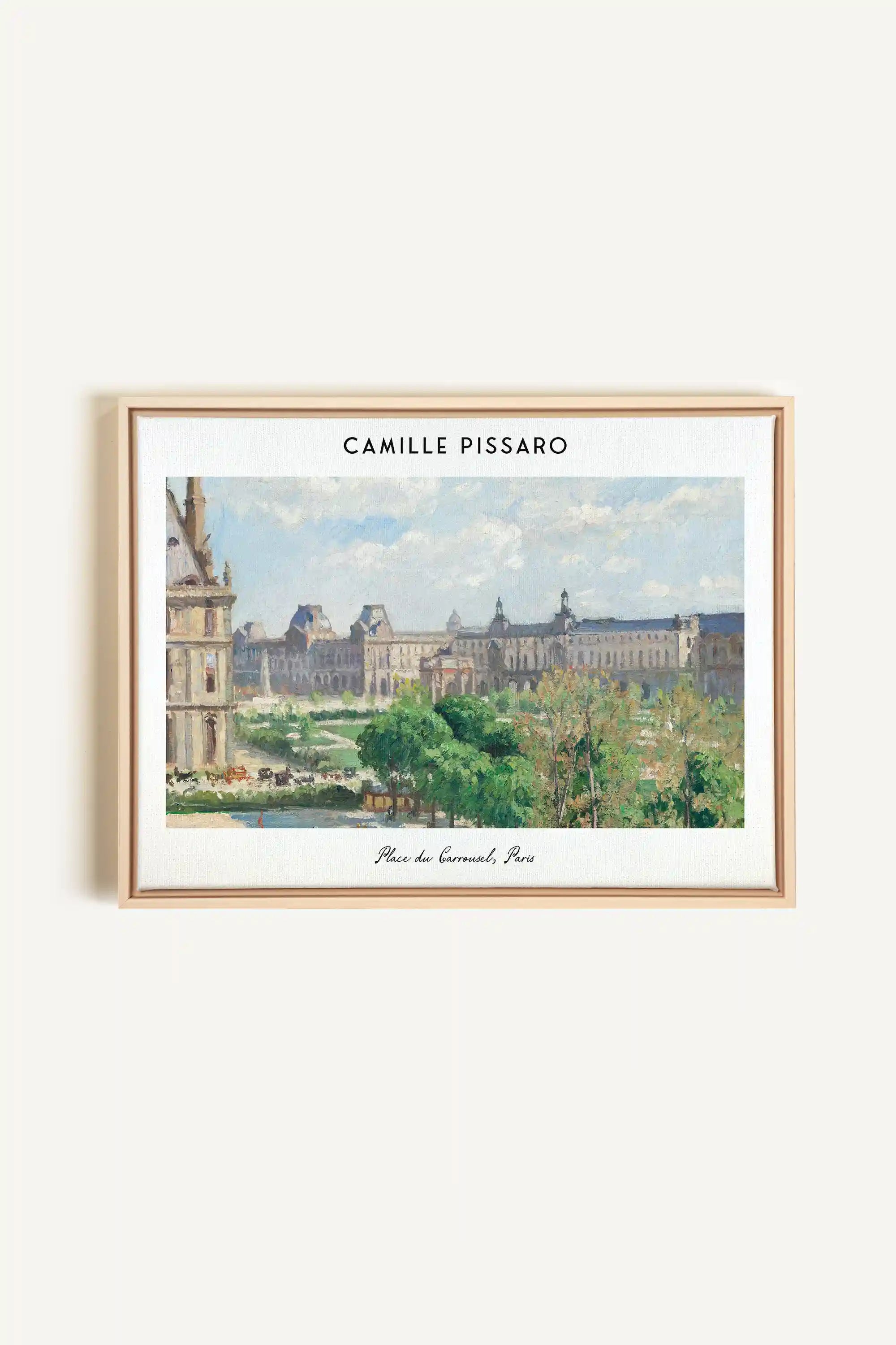 PLACE DU CARROUSEL, Oeuvre sur toile étirée, encadré Naturel Clair