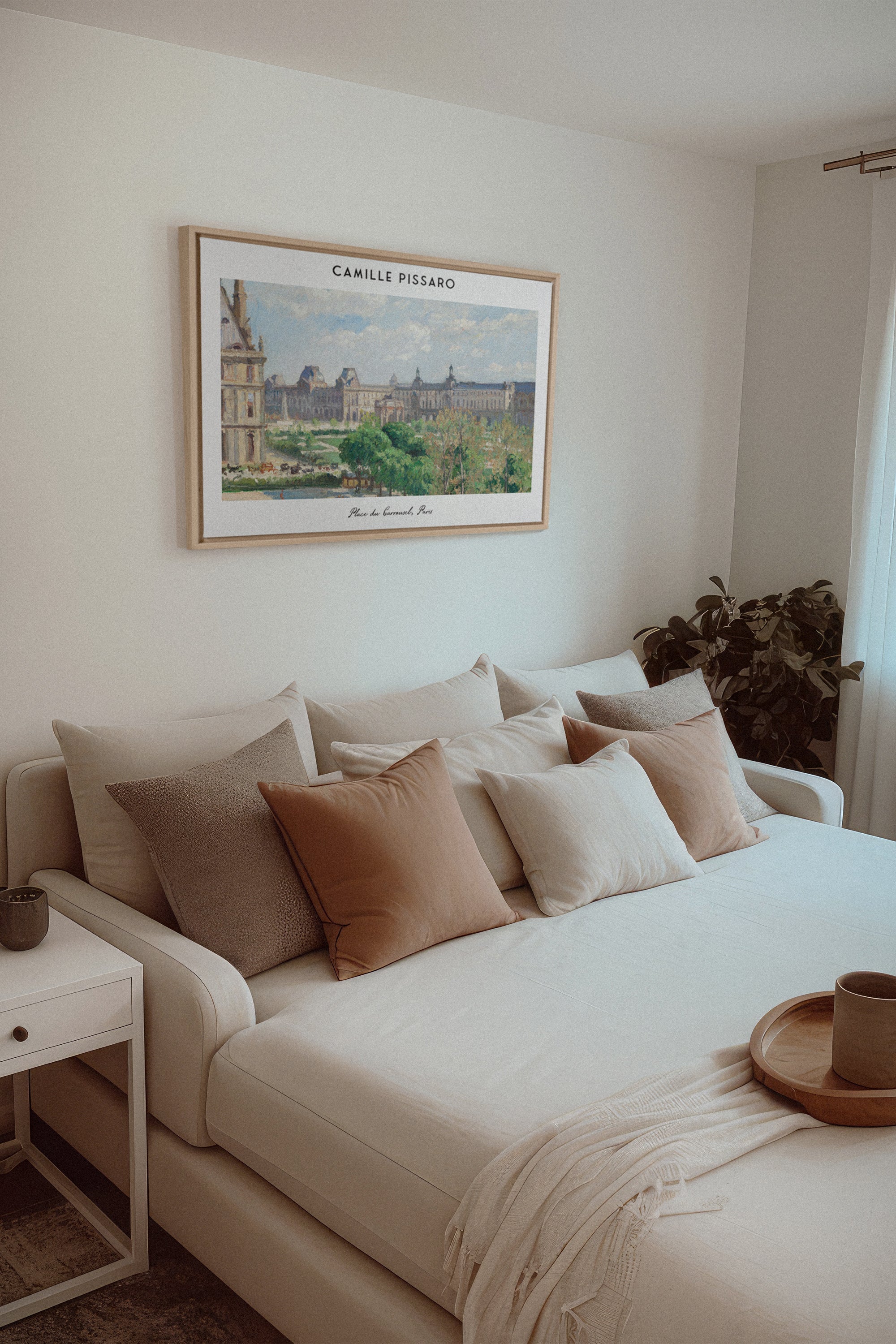 OLEKA CANVAS - PLACE DU CARROUSEL, Oeuvre sur toile étirée, encadré Naturel Clair