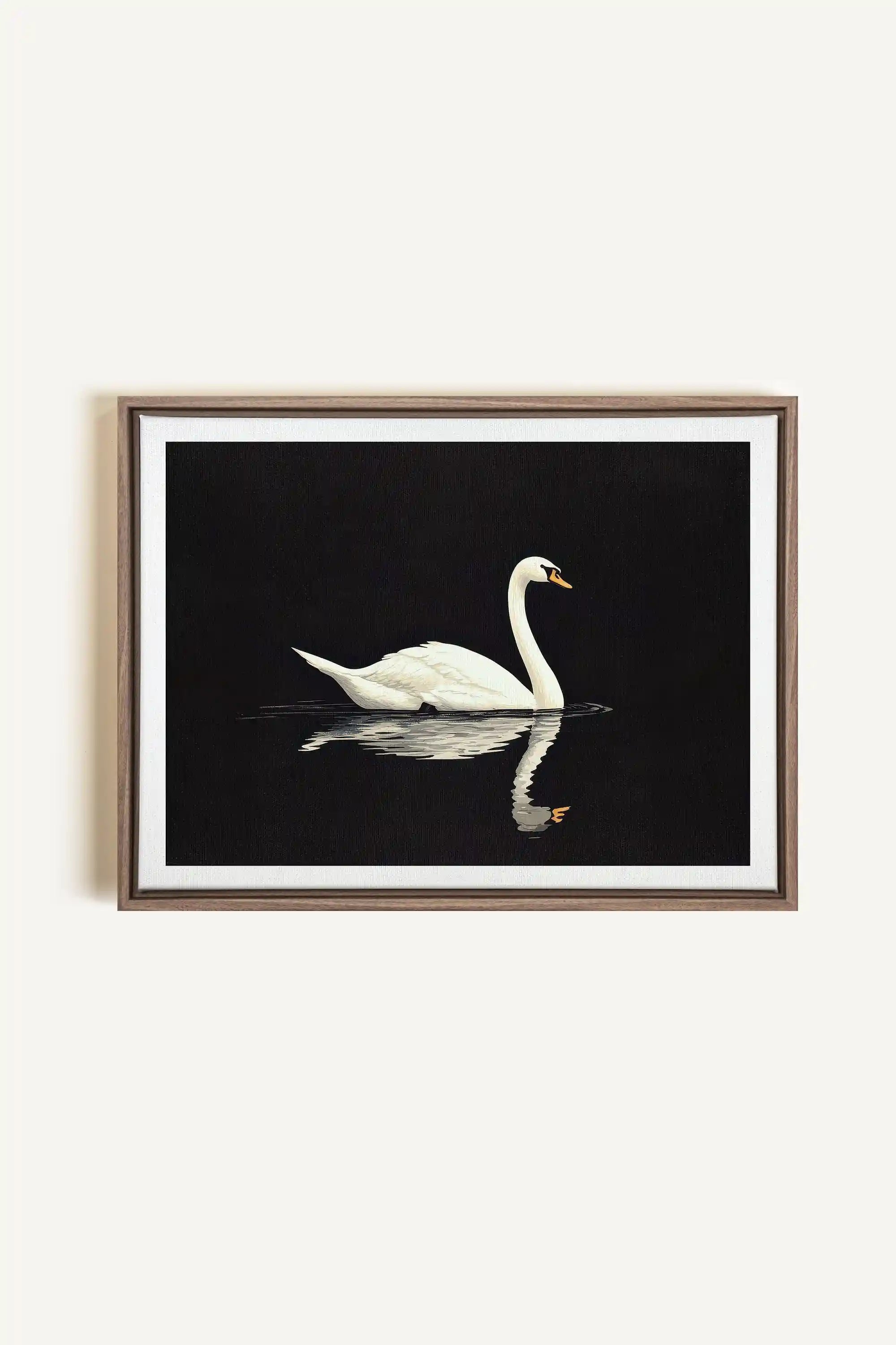 POÉSIE DU SILENCE, Artwork on stretched canvas, framed in Brown Oak