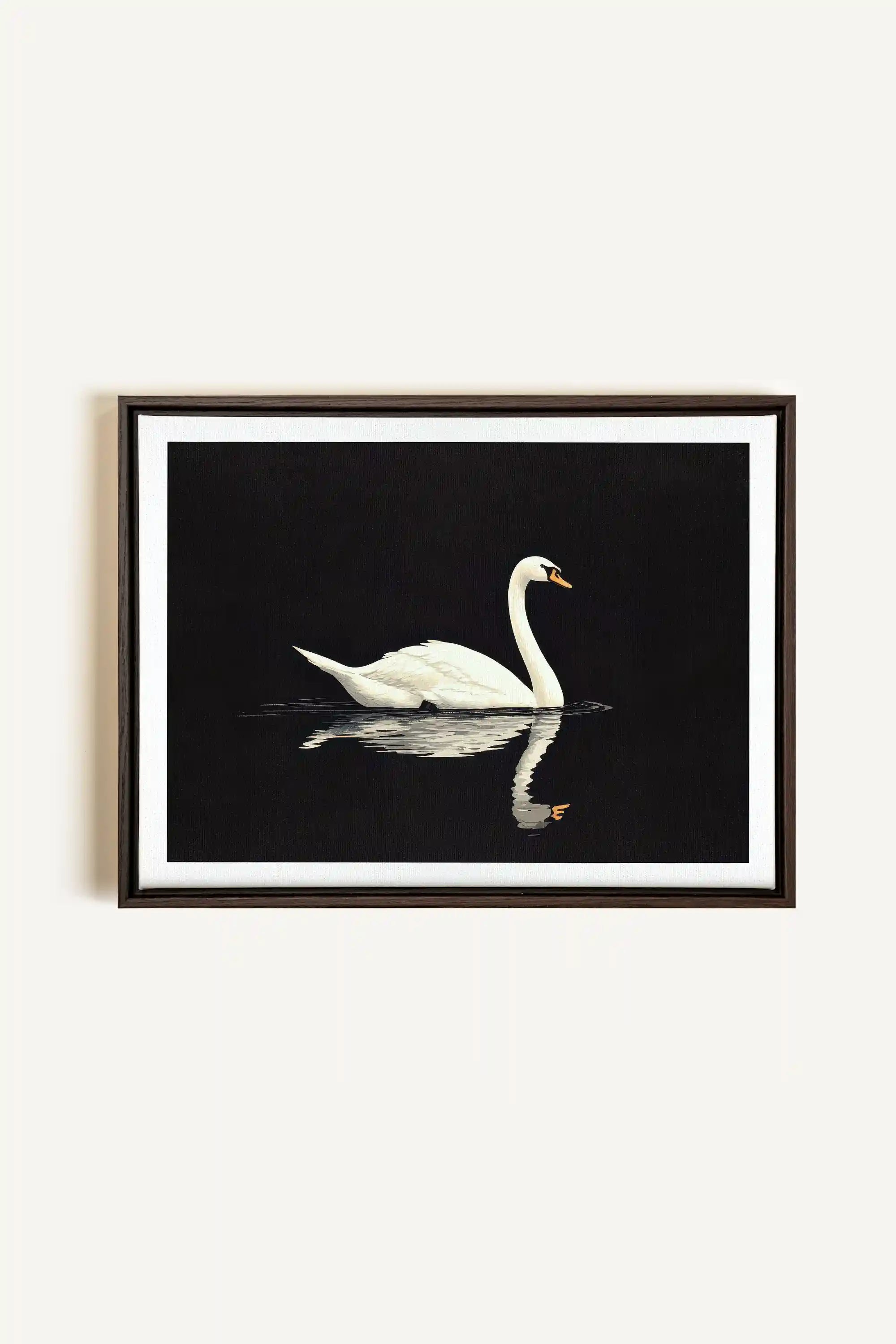 POÉSIE DU SILENCE, Artwork on stretched canvas, framed in Walnut Brown