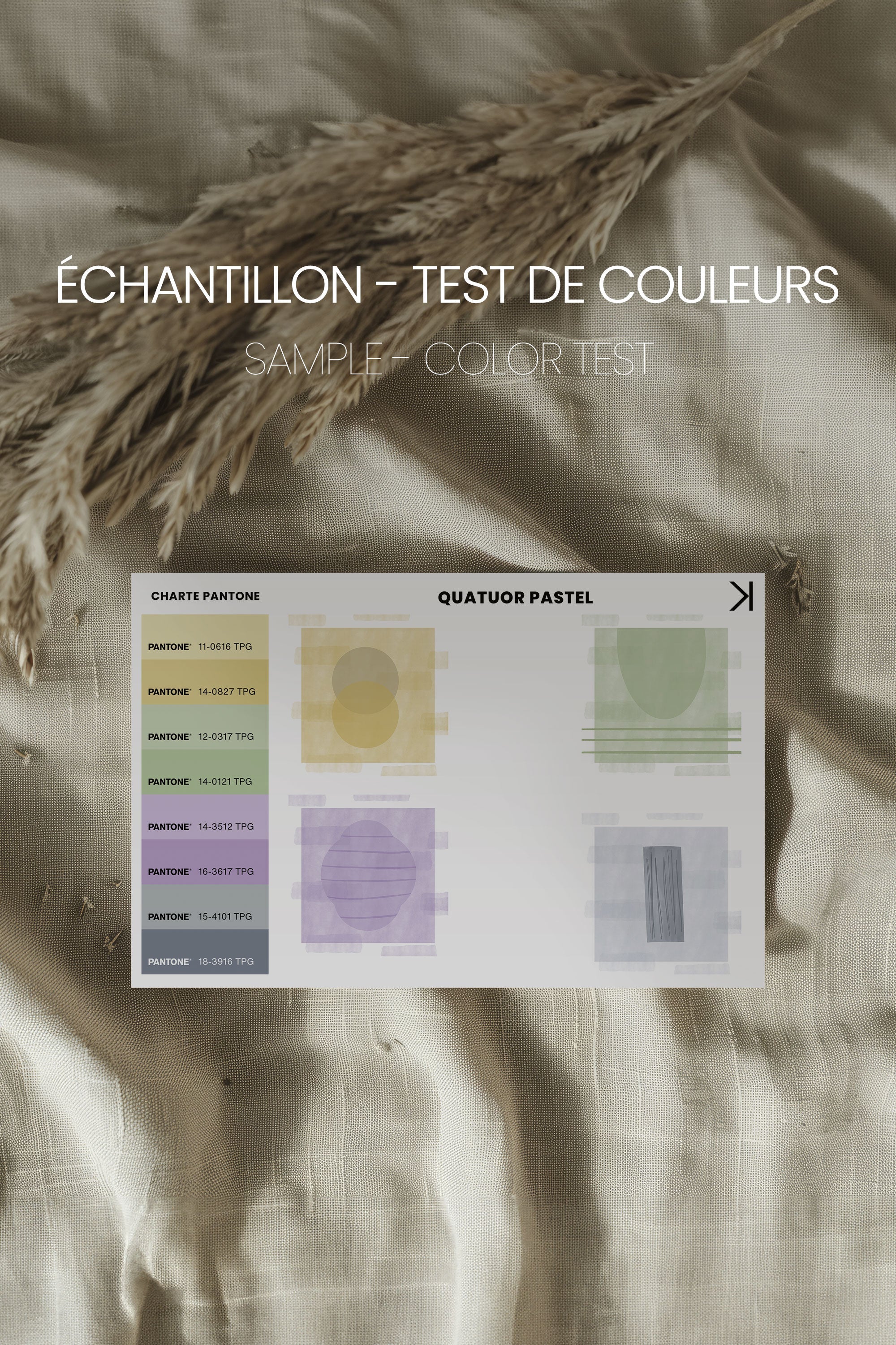 OLEKA CANVAS - QUATUOR PASTEL,Ensemble (4+), encadré Noir