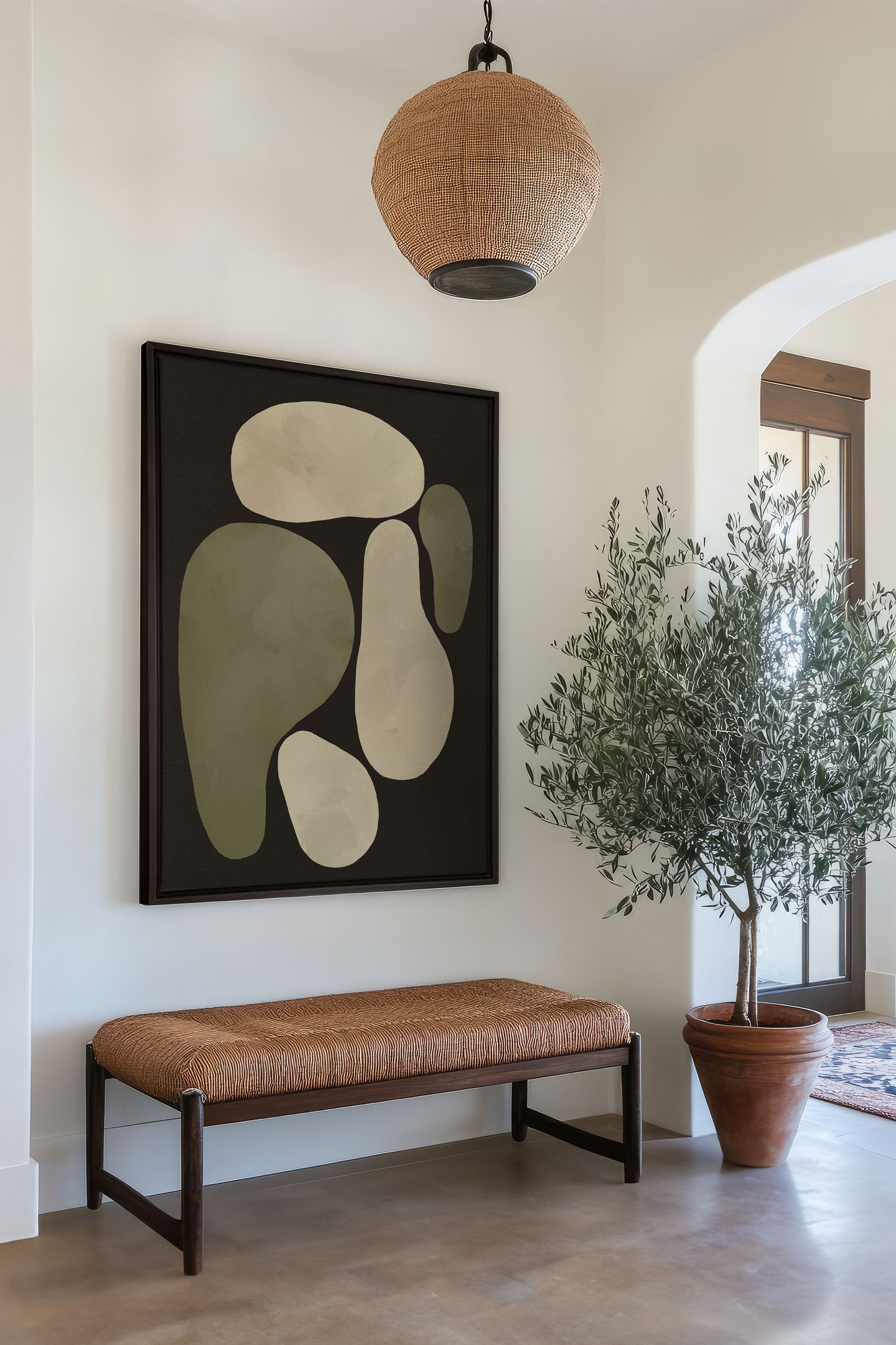 OLEKA CANVAS - ROCHES, Oeuvre sur toile étirée, encadré Noir