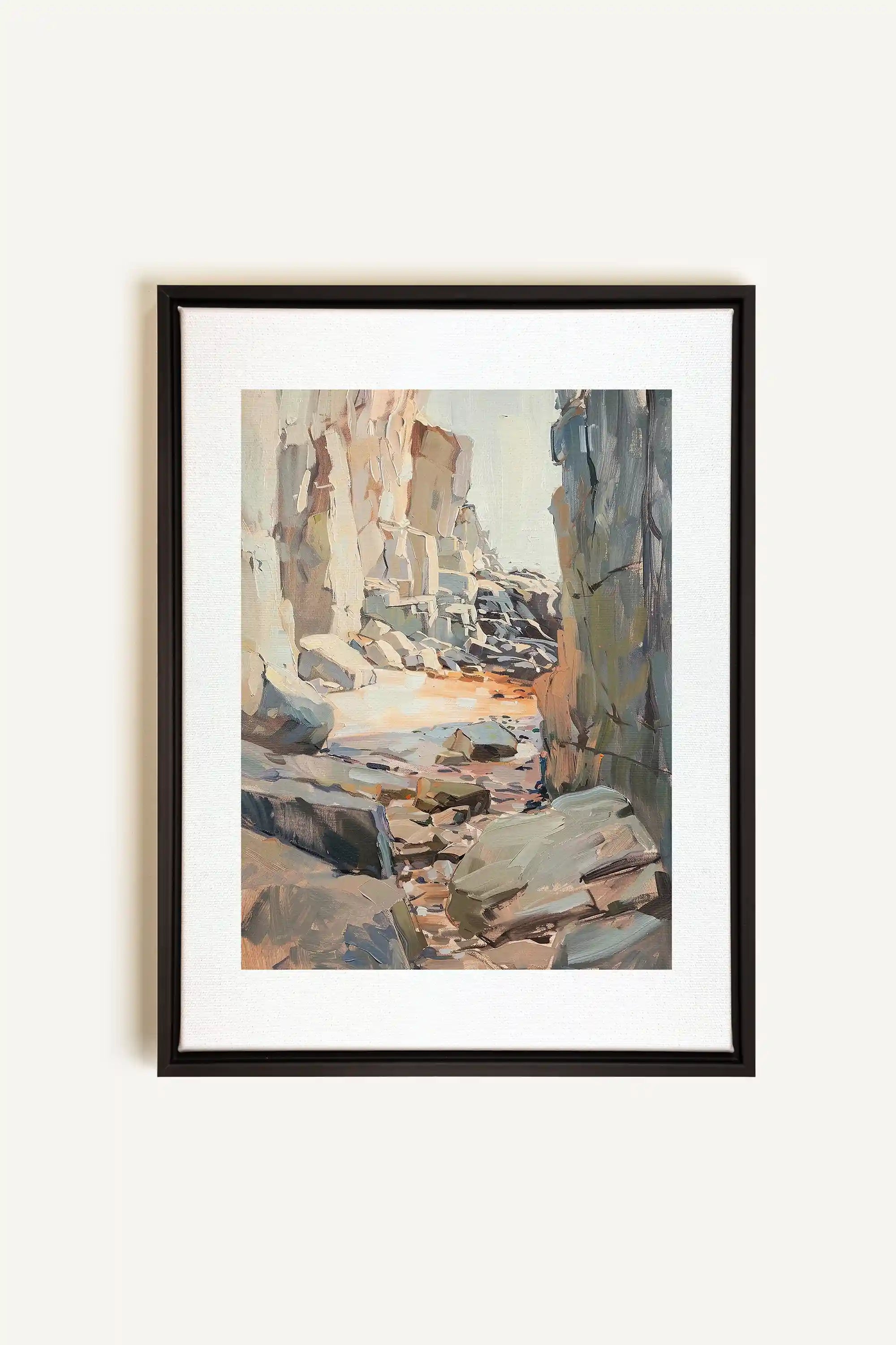 ROCKY PATHWAY, Oeuvre sur toile étirée, encadré Noir