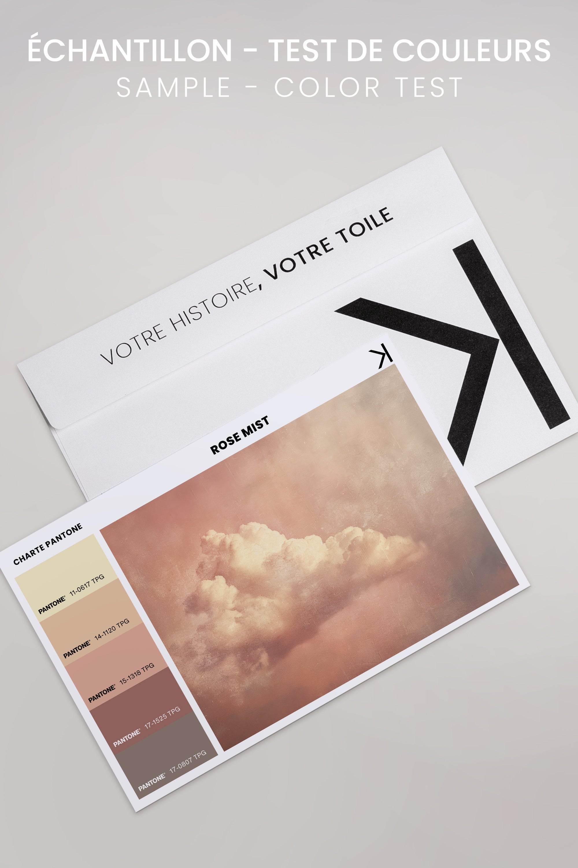 OLEKA CANVAS - ROSE MIST, Oeuvre sur toile étirée, encadré Noir