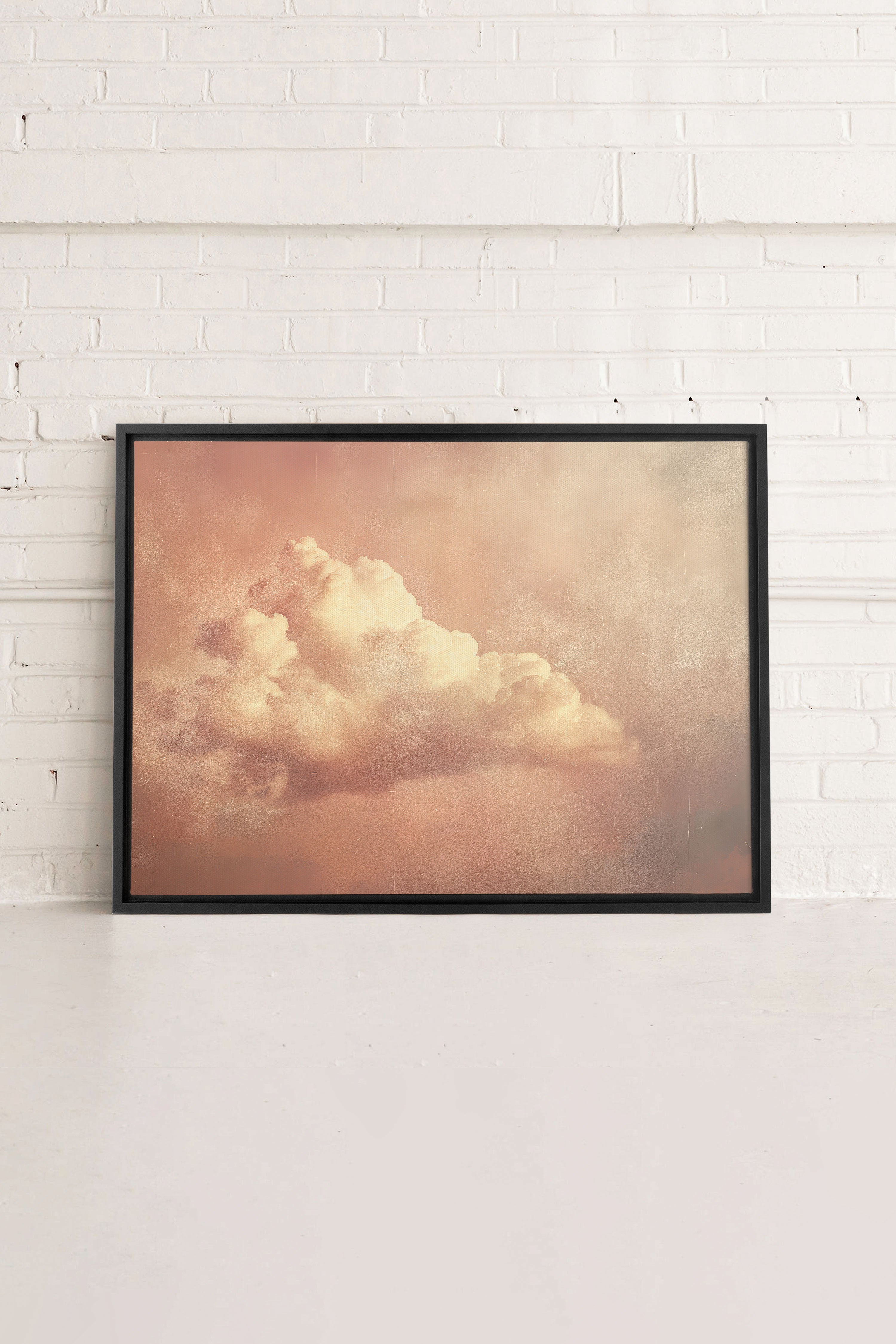 OLEKA CANVAS - ROSE MIST, Oeuvre sur toile étirée, encadré Noir
