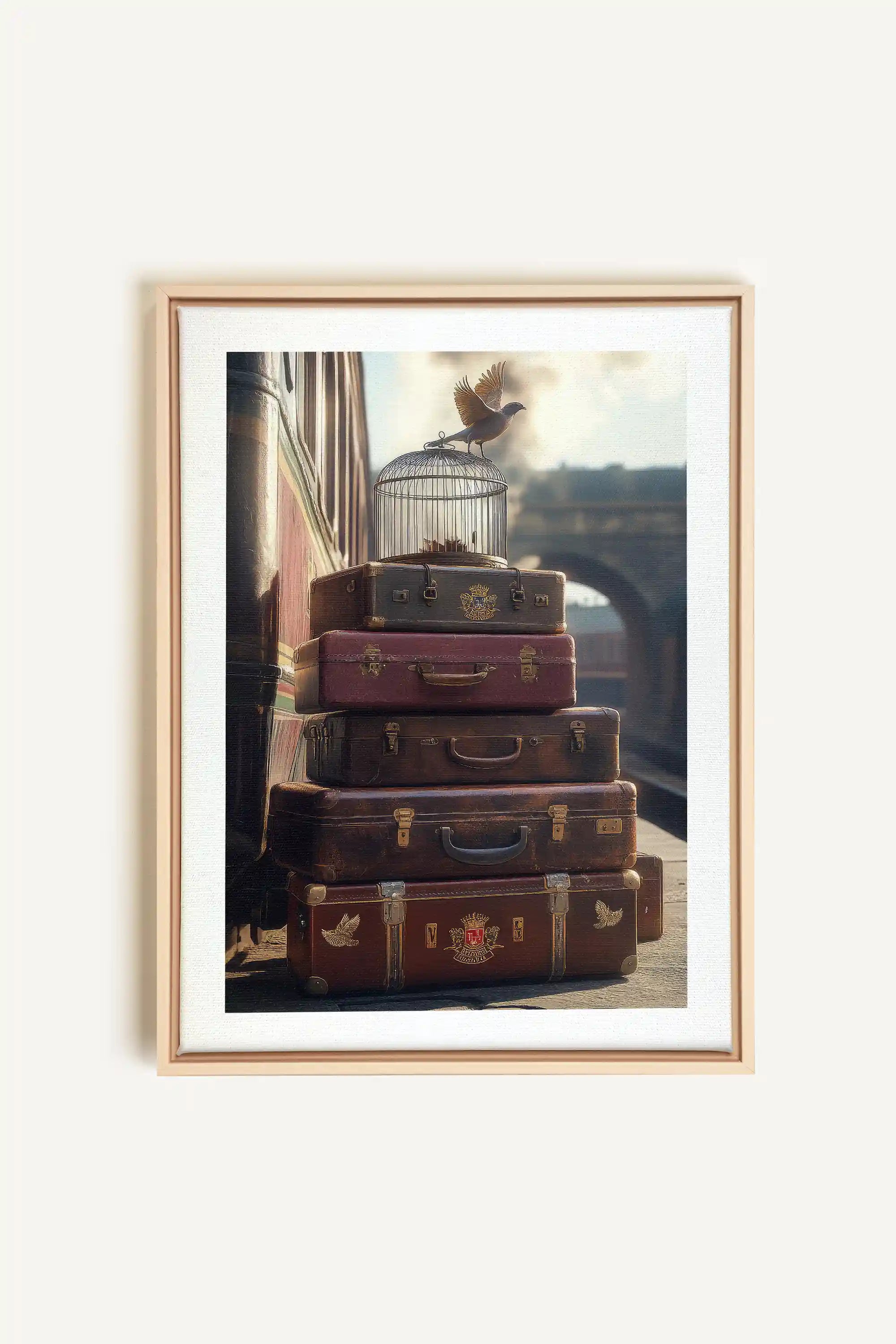 SECRET JOURNEY, Oeuvre sur toile étirée, encadré Naturel Clair