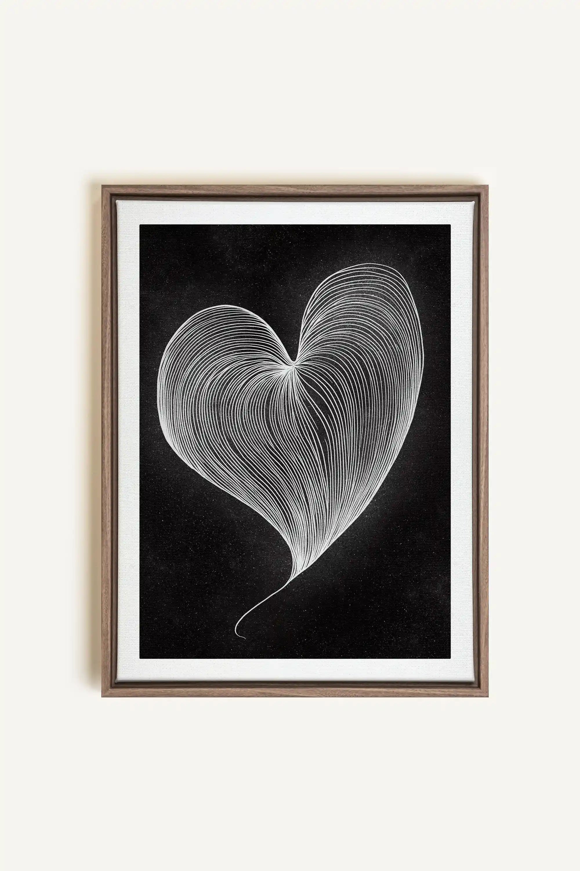 SILENT PULSE, Oeuvre sur toile étirée, encadré Brun Chêne