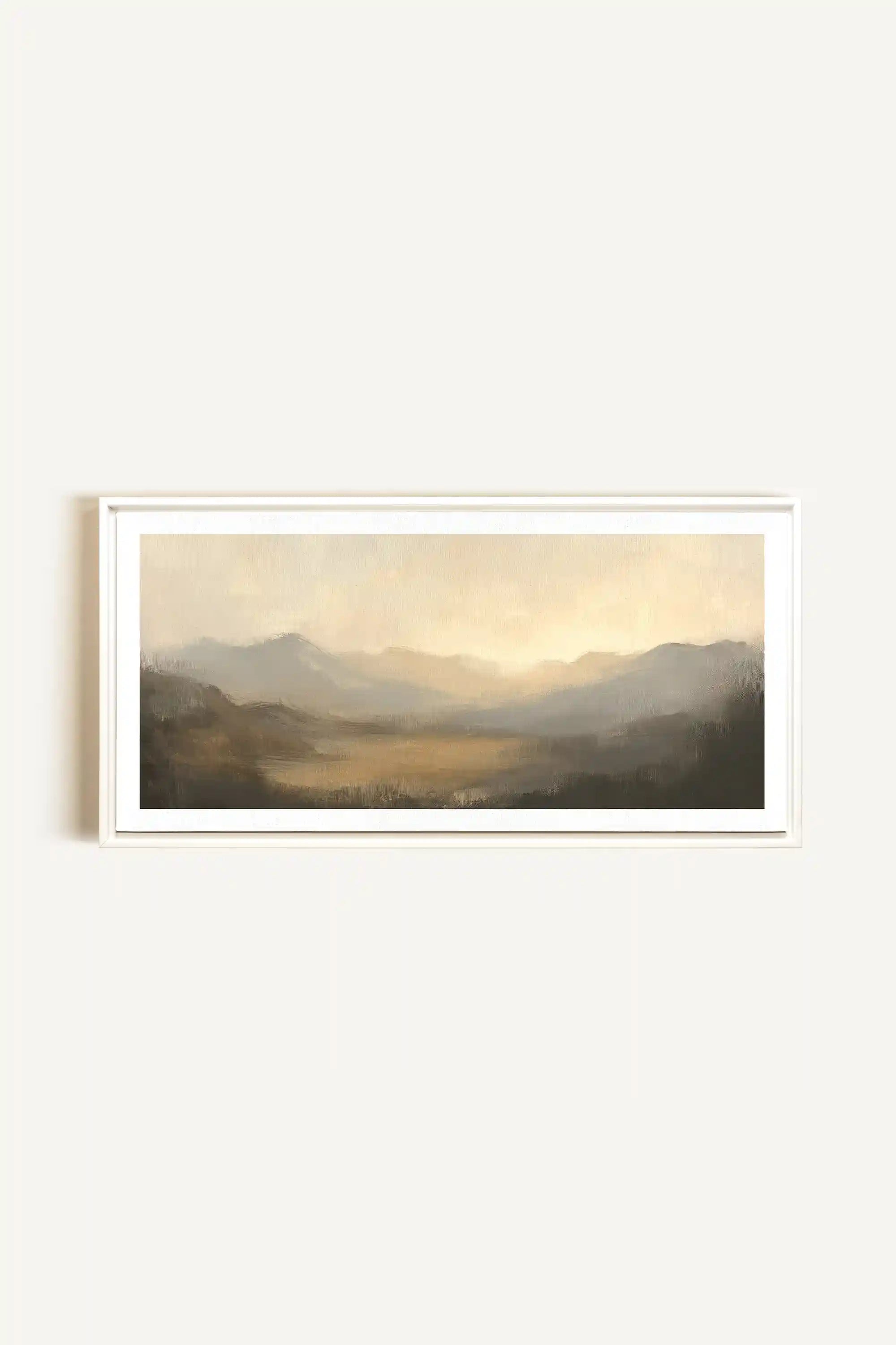SOFT GLOW, Artwork on stretched canvas, framed in white