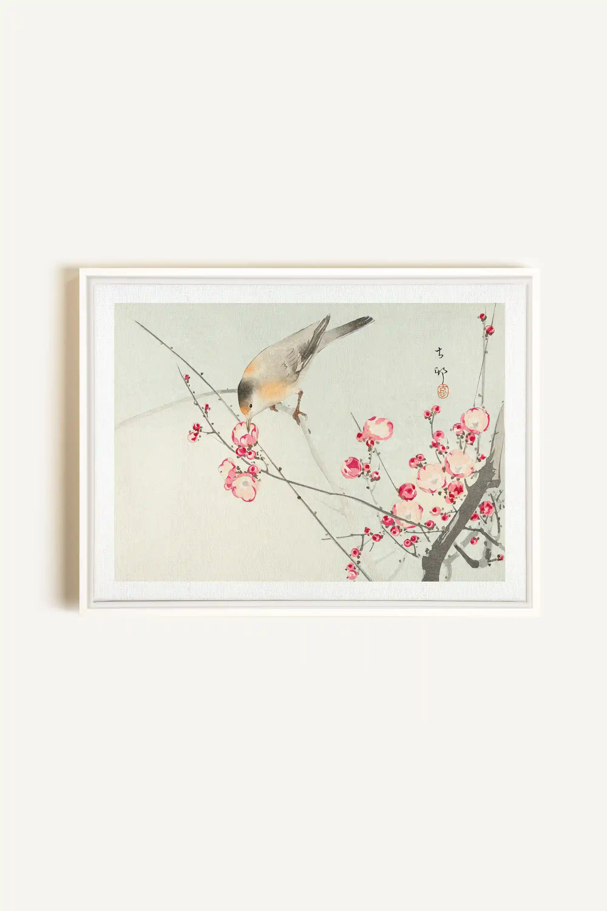 SONGBIRD, Artwork on stretched canvas, framed in white