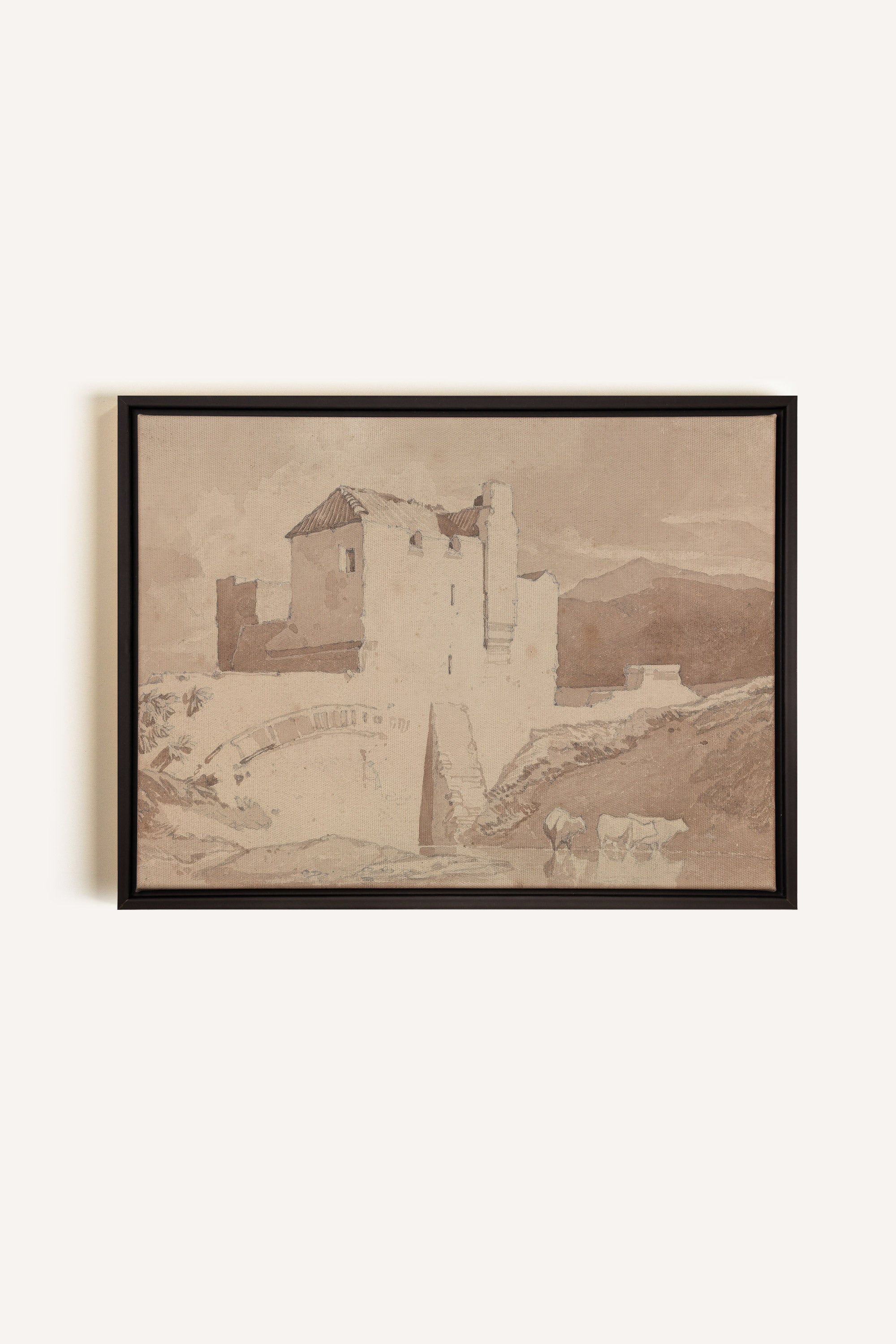 STONE AND STREAM, Artwork on stretched canvas, framed in black