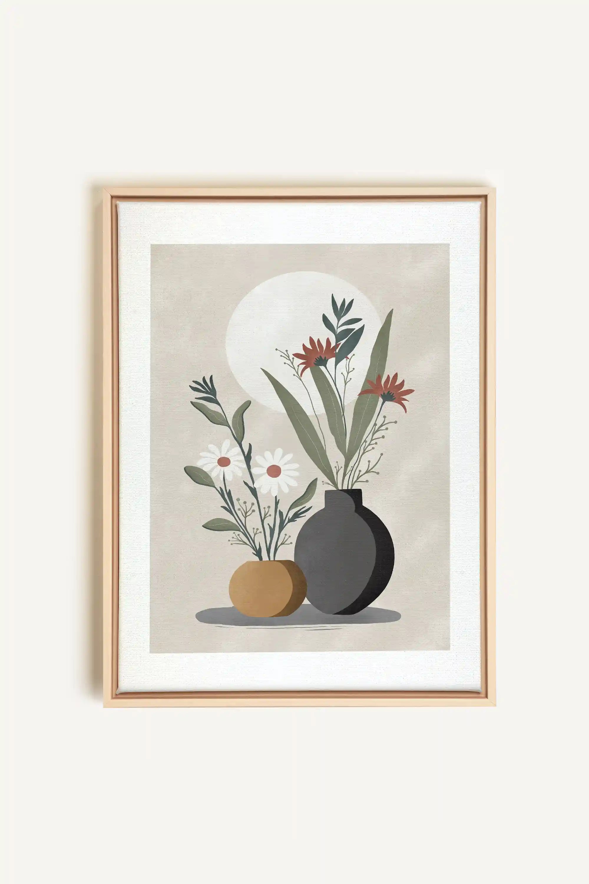 SUNLIT BLOOMS, Artwork on stretched canvas, framed Natural Light