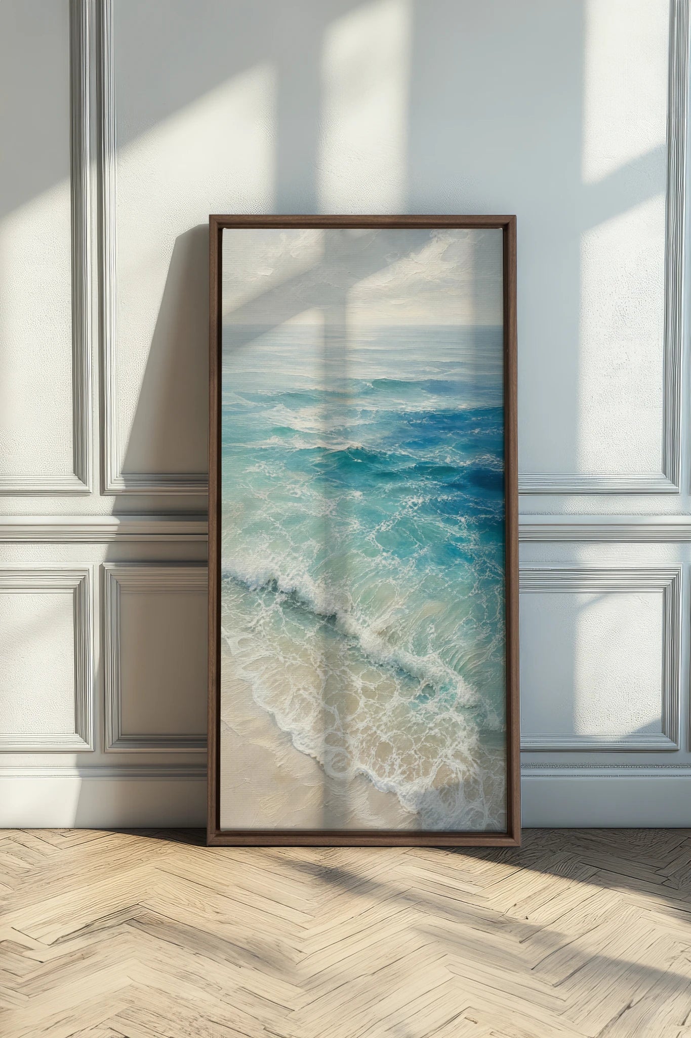 SALTWATER DREAM, Oeuvre sur toile étirée, encadré Brun Chêne