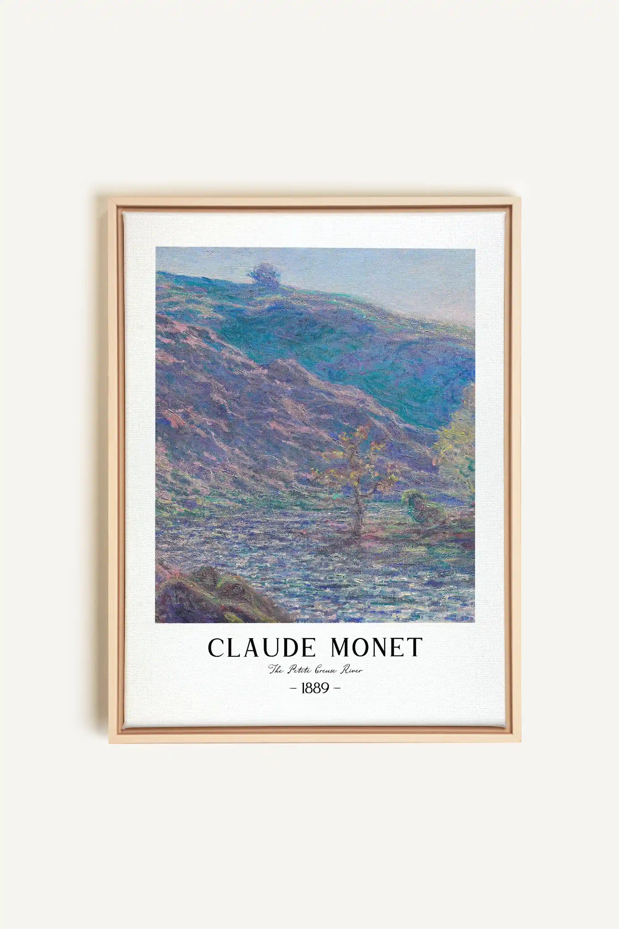 THE PETITE CREUSE RIVER, Oeuvre sur toile étirée, encadré Naturel Clair