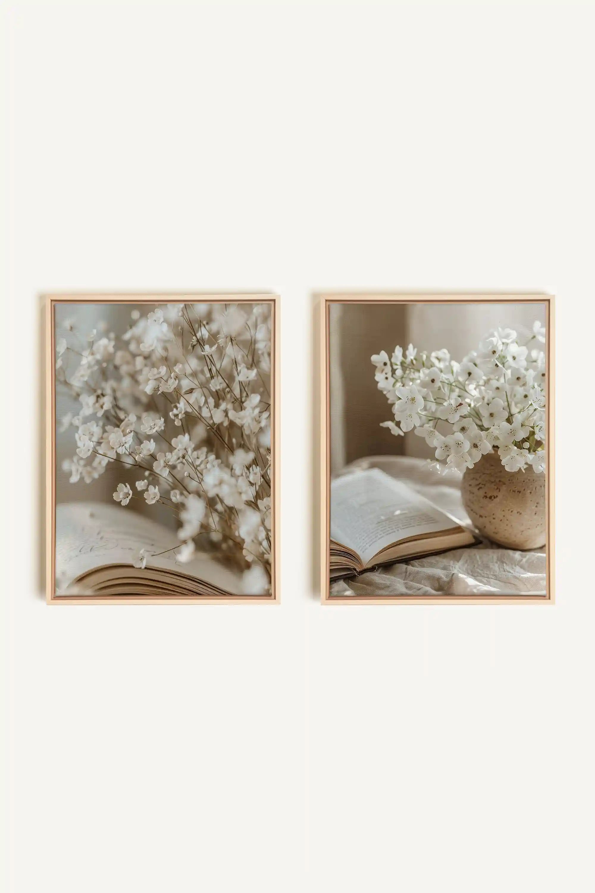 TIMELESS BEAUTY DUO, 2 Artworks on stretched canvas, framed Natural Light