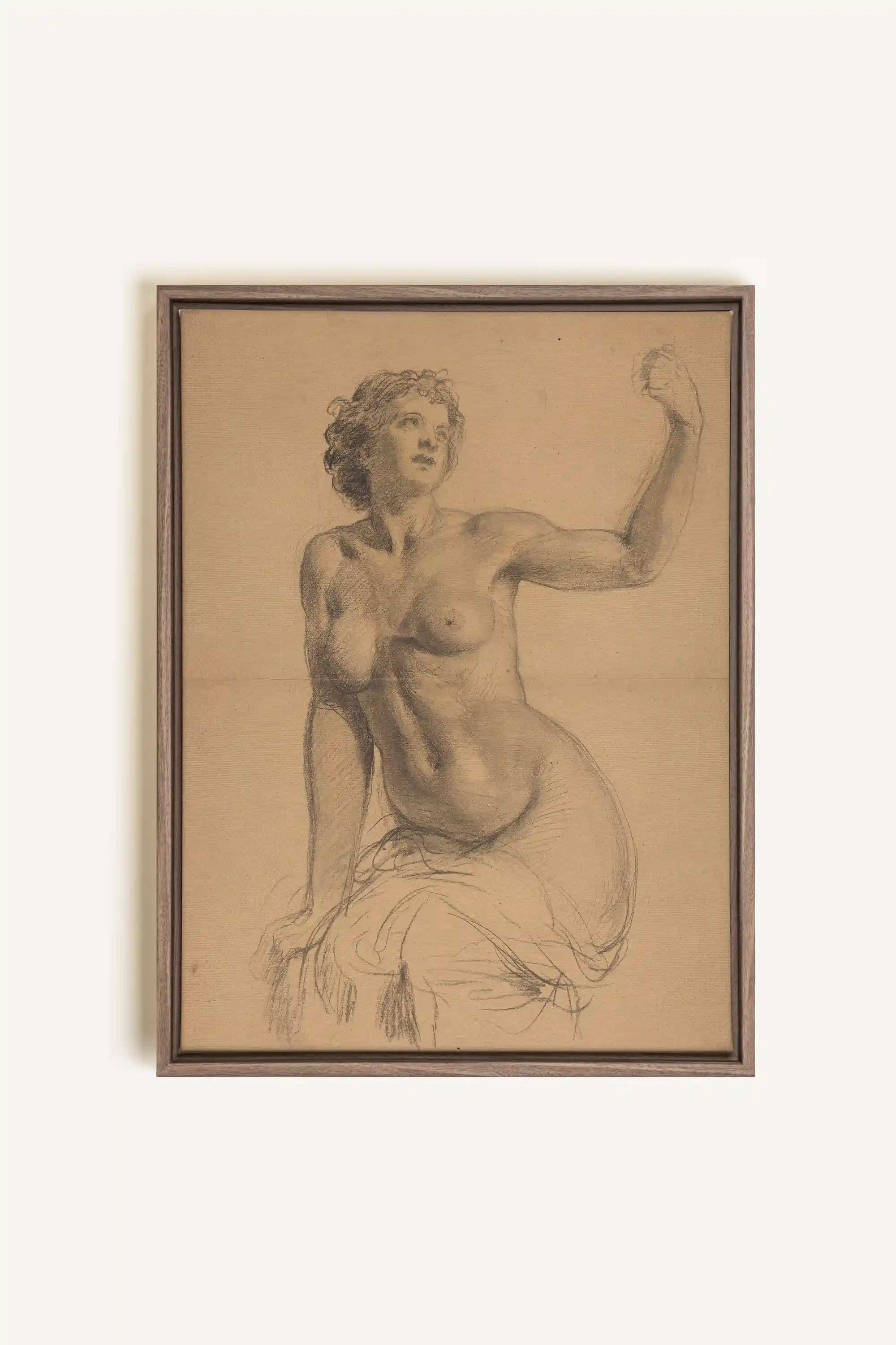 TIMELESS MUSE, Artwork on stretched canvas, framed in Brown Oak